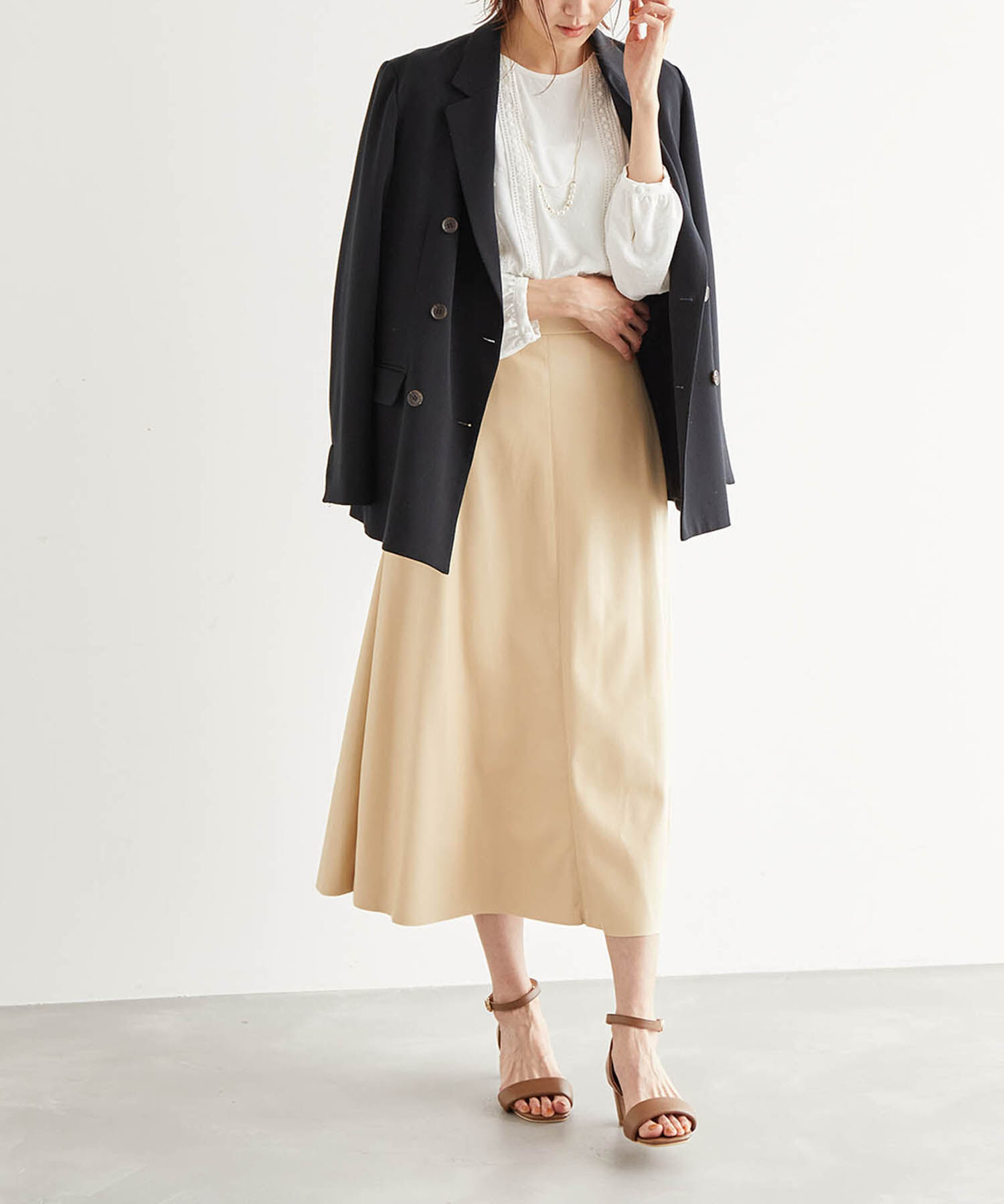 Rope&rsquo;Picnic「フェイクレザーフレアスカート」|スカート|