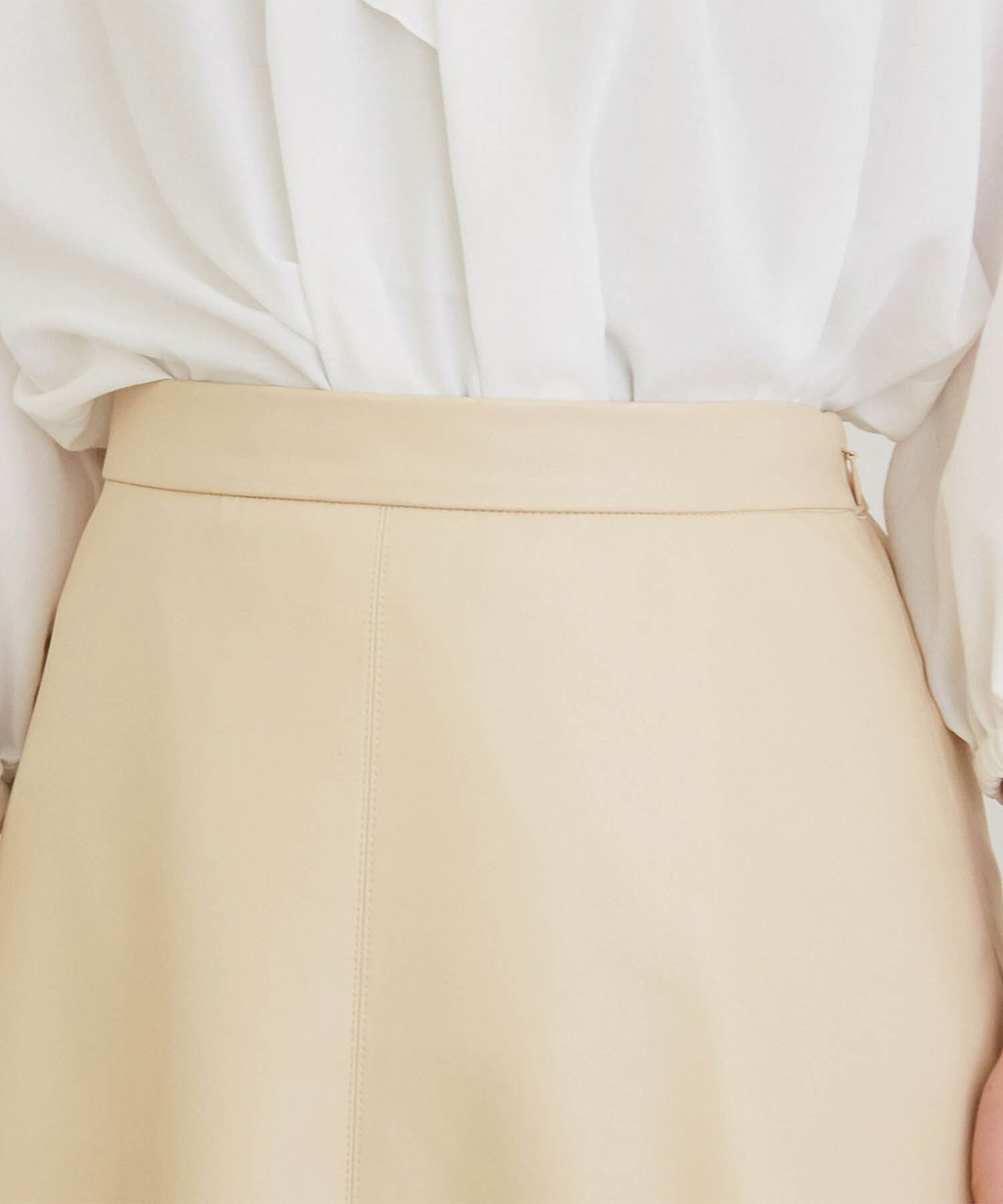 Rope&rsquo;Picnic「フェイクレザーフレアスカート」|スカート|