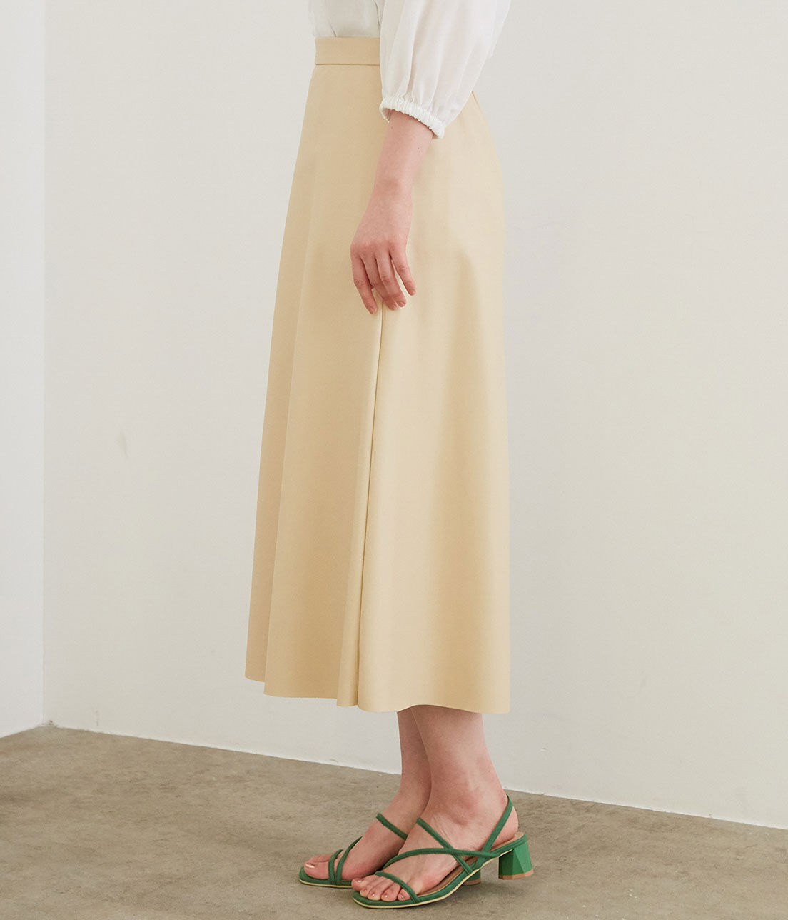 Rope&rsquo;Picnic「フェイクレザーフレアスカート」|スカート|