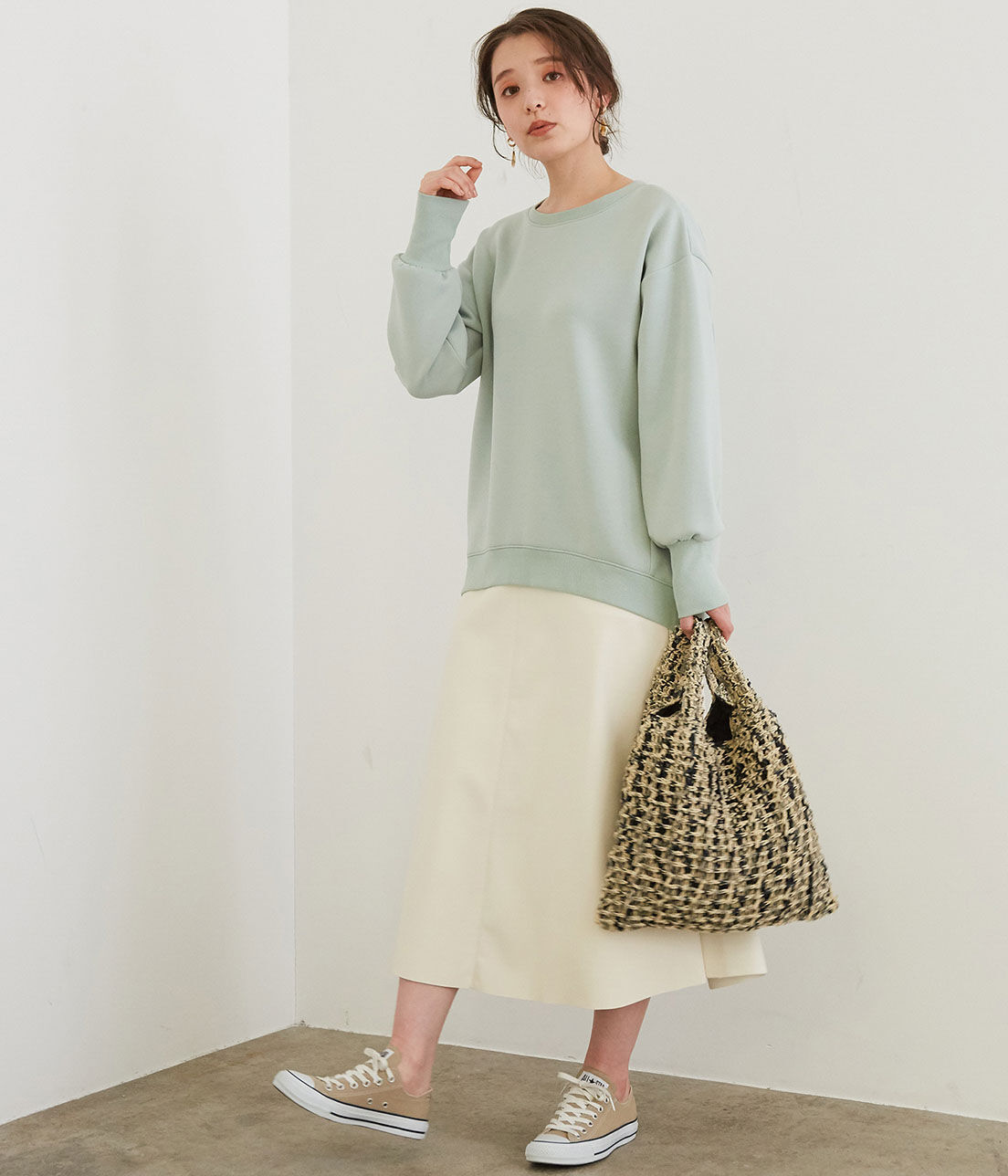 Rope&rsquo;Picnic「フェイクレザーフレアスカート」|スカート|