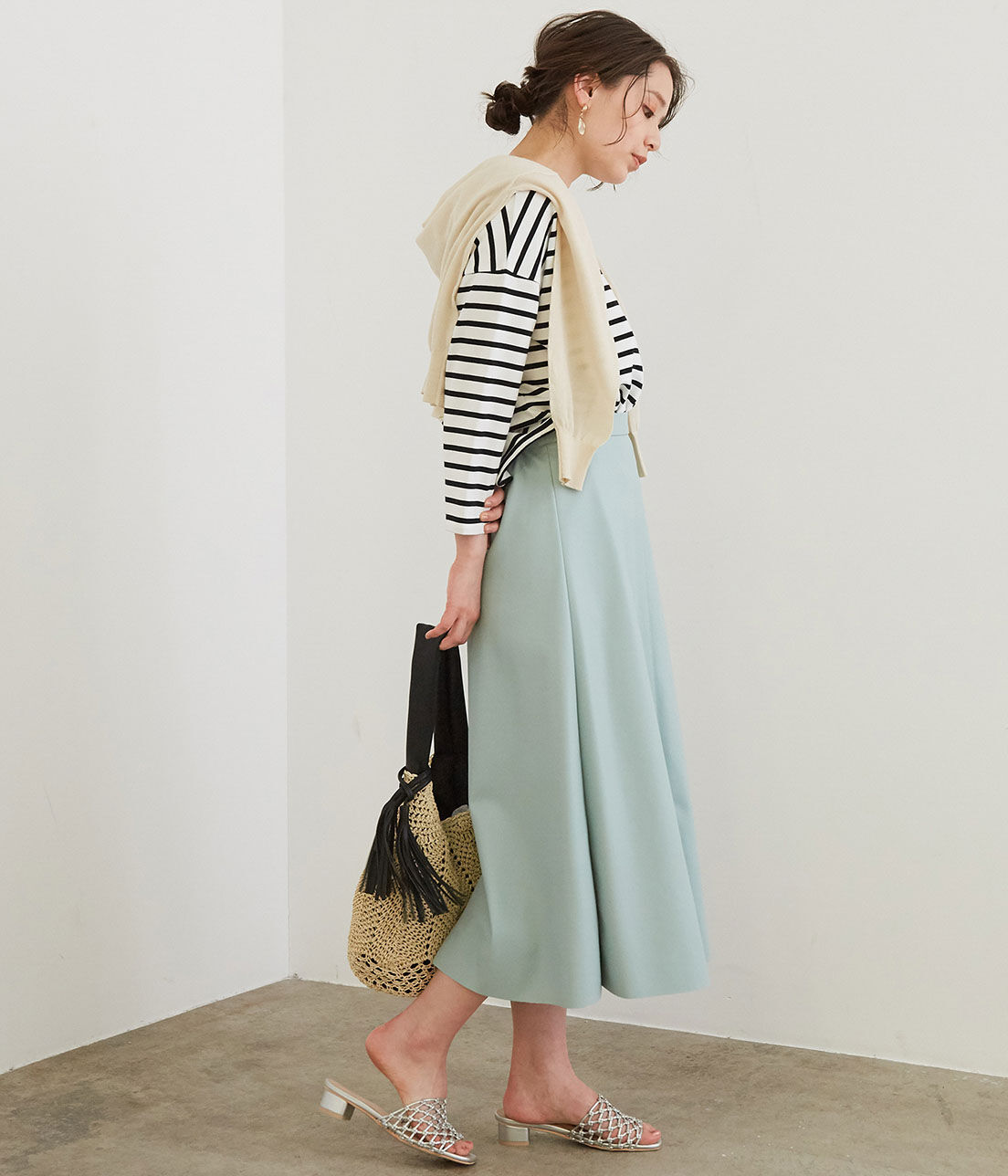 Rope&rsquo;Picnic「フェイクレザーフレアスカート」|スカート|