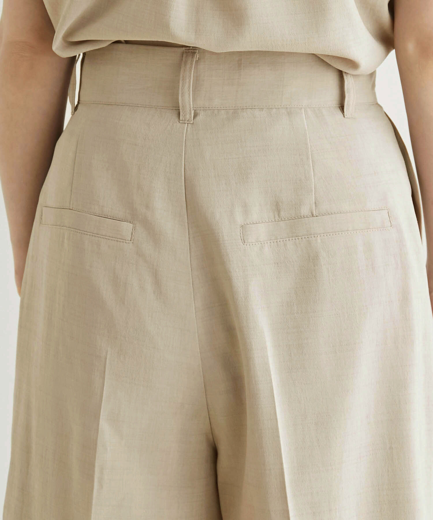 Rope&rsquo;Picnic「セットアップ対応/麻調シアーハーフタックパンツ」|その他|