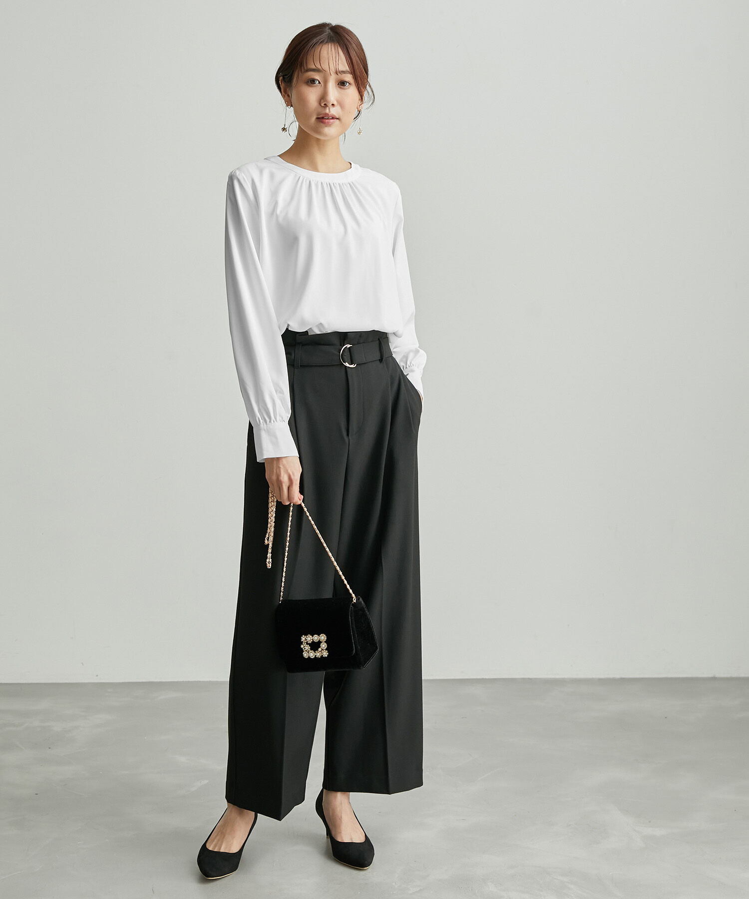 Rope&rsquo;Picnic「2WAY/とろみ合繊ギャザーブラウス」|シャツ・ブラウス|