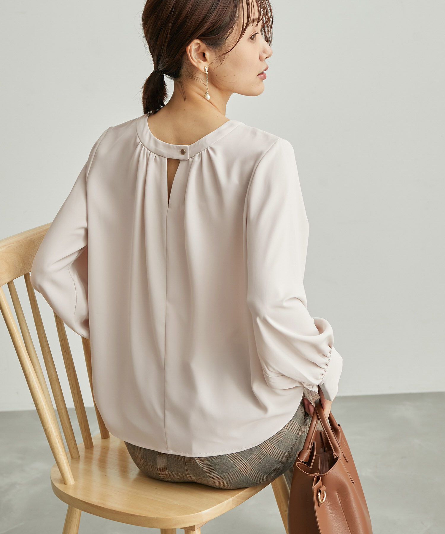 Rope&rsquo;Picnic「2WAY/とろみ合繊ギャザーブラウス」|シャツ・ブラウス|