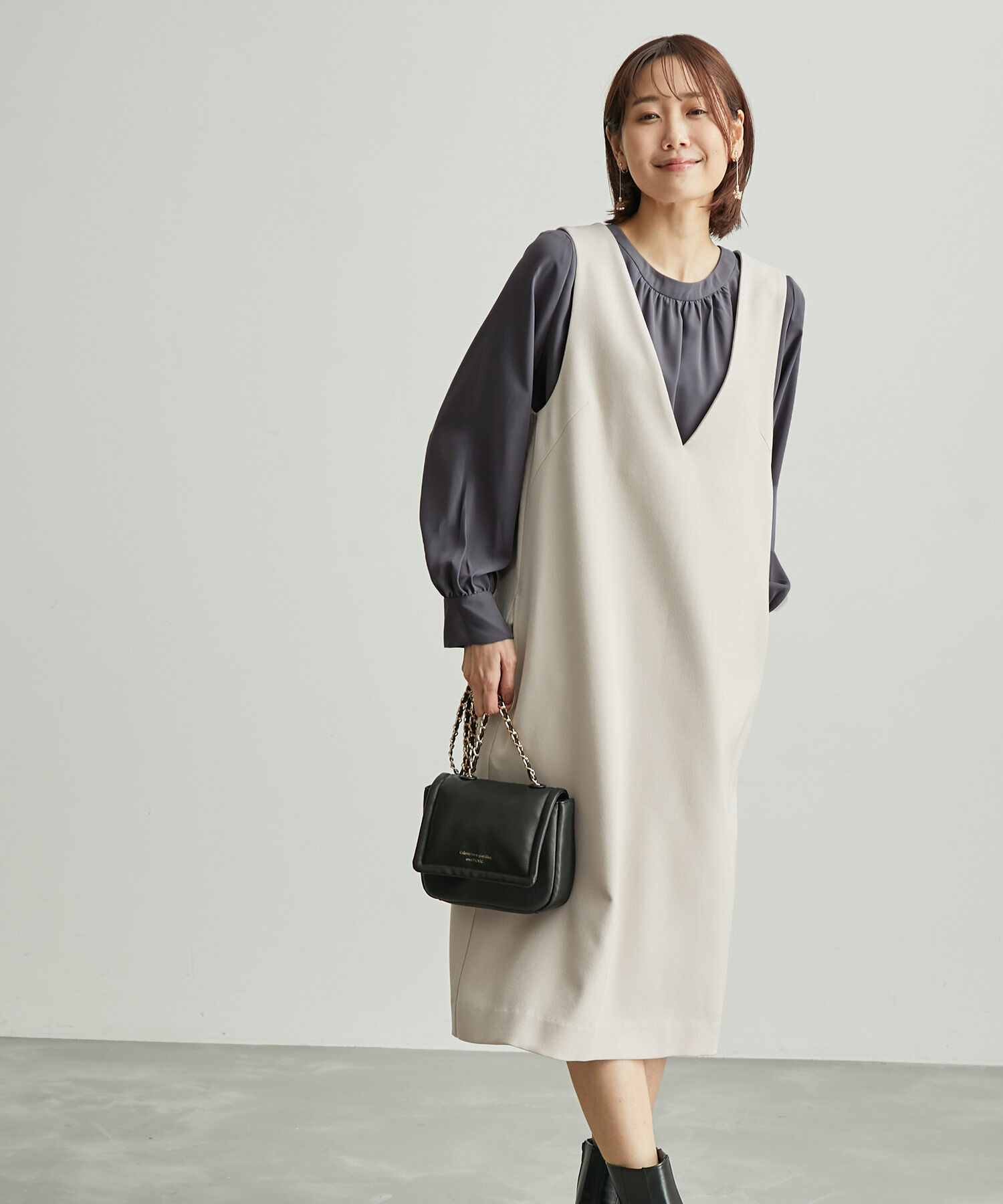 Rope&rsquo;Picnic「2WAY/とろみ合繊ギャザーブラウス」|シャツ・ブラウス|