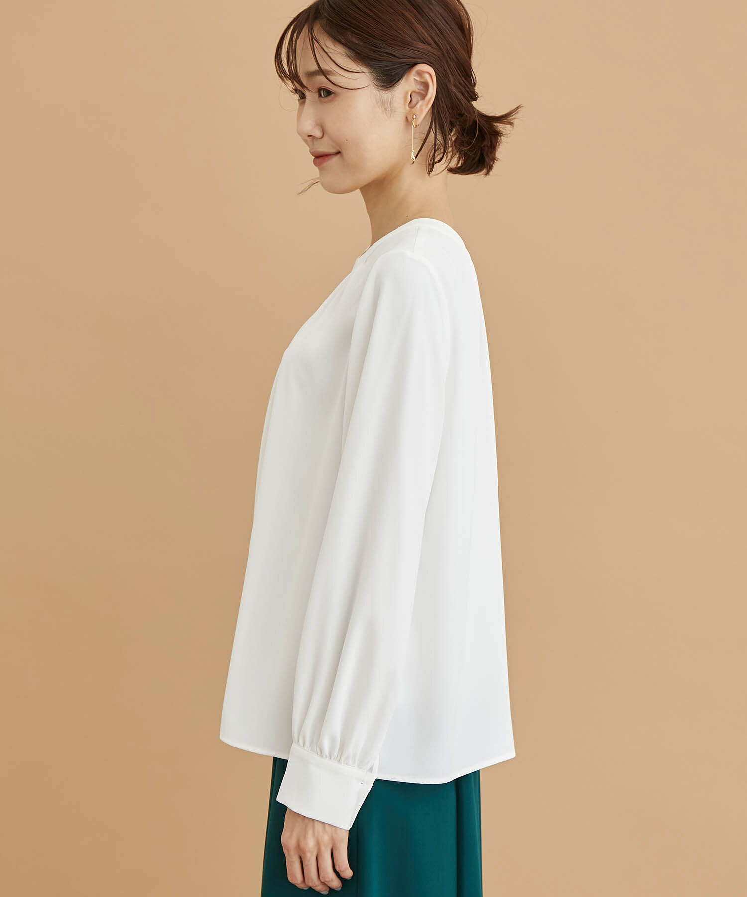 Rope&rsquo;Picnic「2WAY/とろみ合繊ギャザーブラウス」|シャツ・ブラウス|