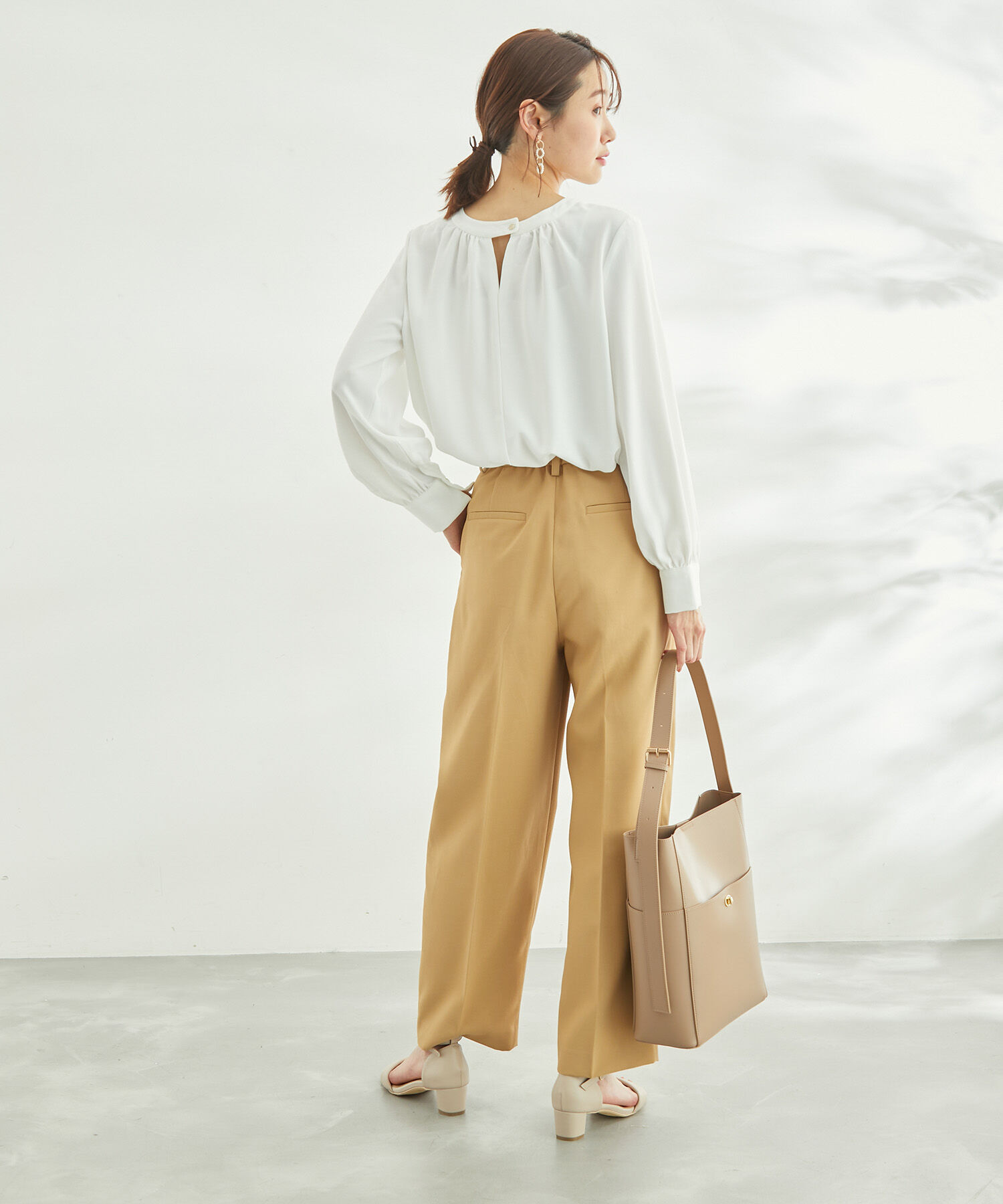 Rope&rsquo;Picnic「2WAY/とろみ合繊ギャザーブラウス」|シャツ・ブラウス|