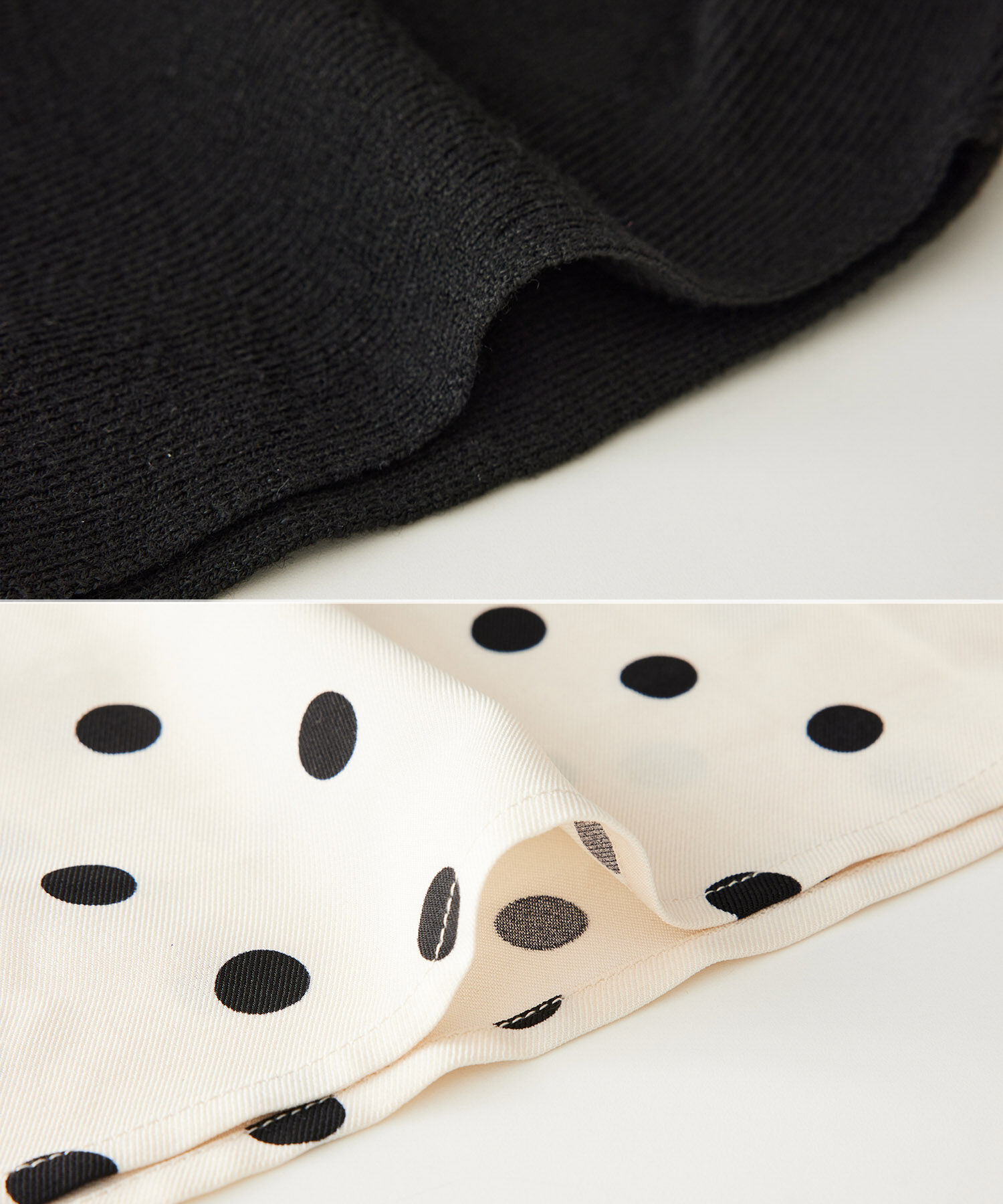 Rope&rsquo;Picnic「【WEB限定】着丈が選べる/ドット柄ドッキングワンピース」|ワンピース|