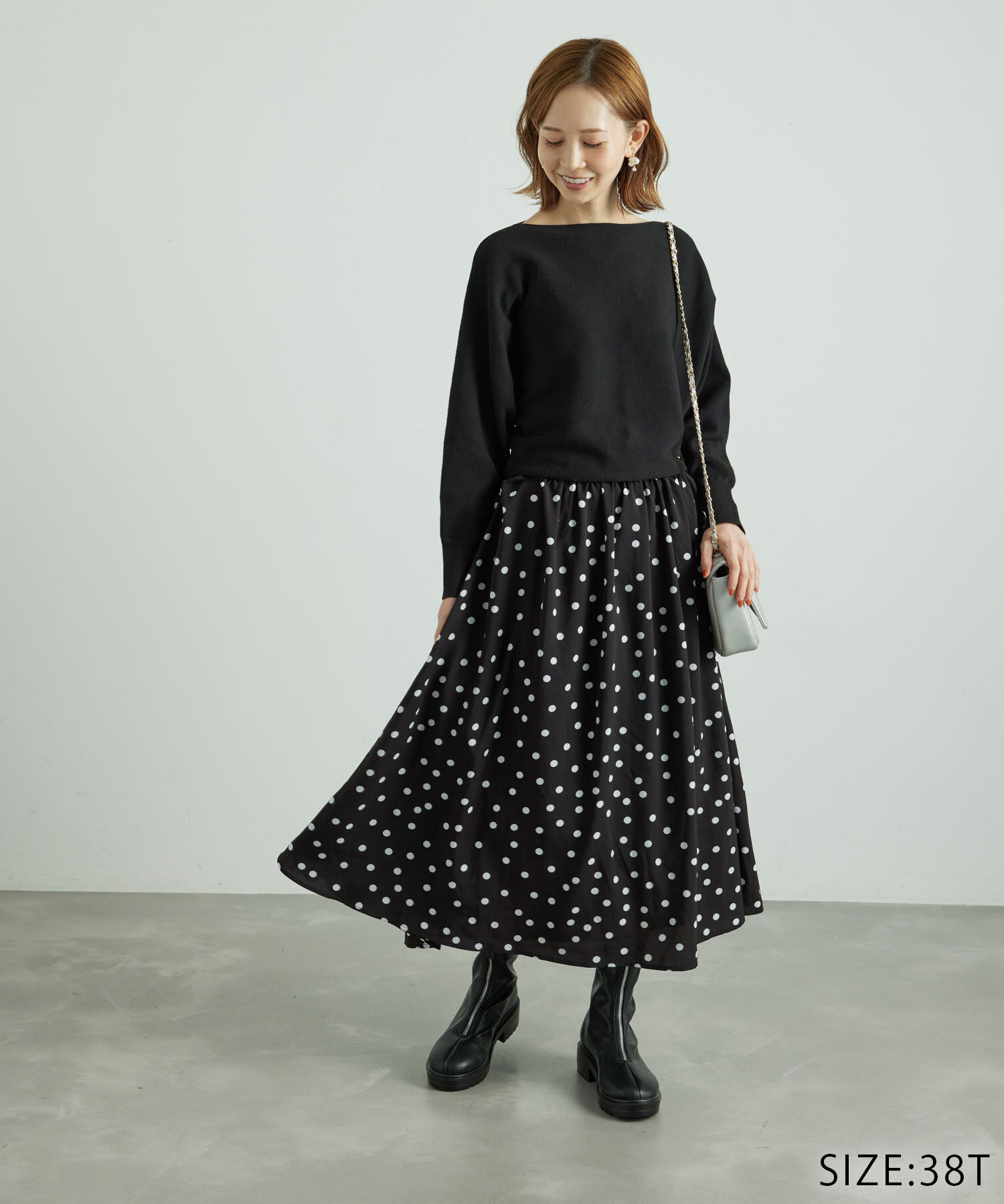 Rope&rsquo;Picnic「【WEB限定】着丈が選べる/ドット柄ドッキングワンピース」|ワンピース|