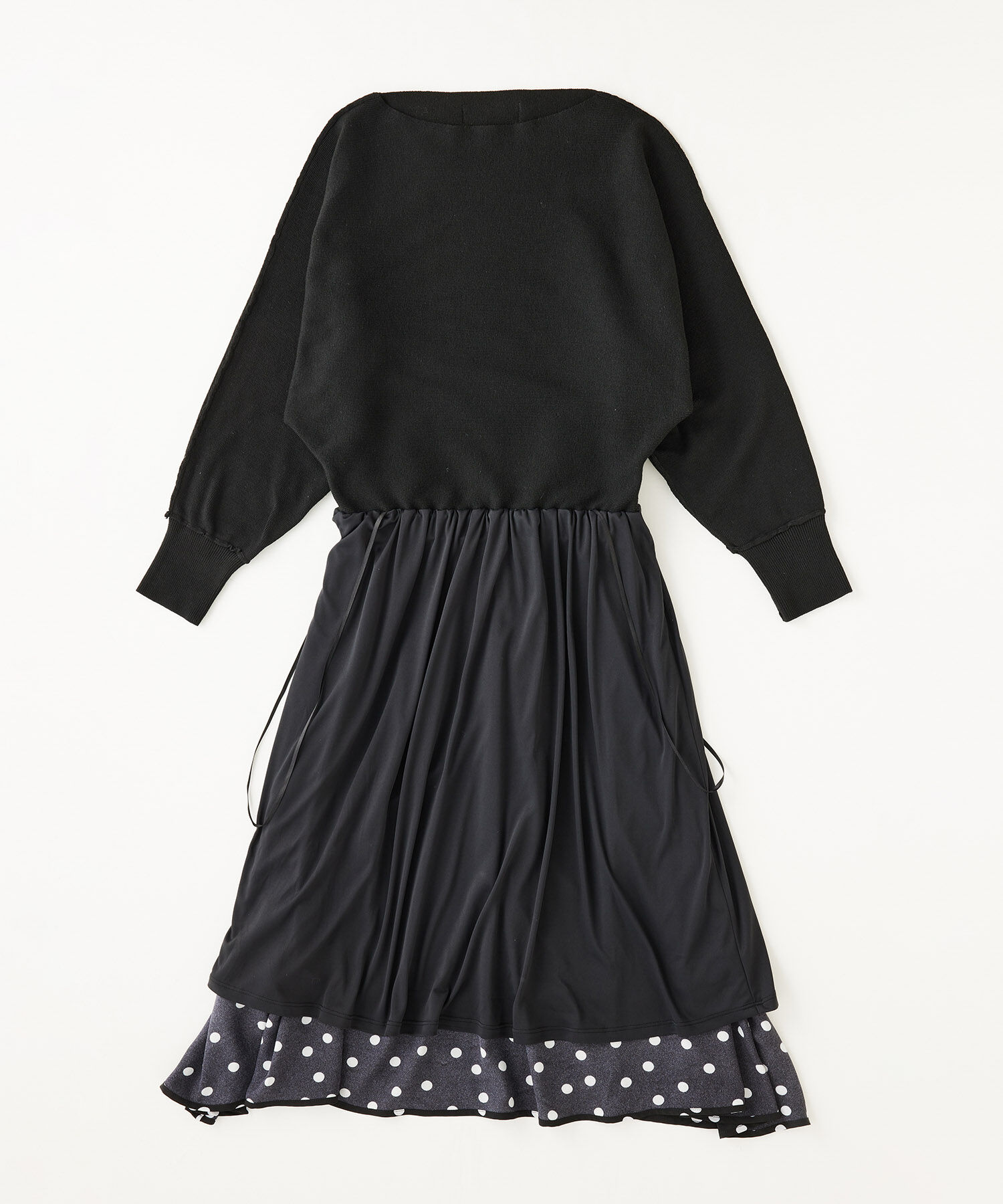 Rope&rsquo;Picnic「【WEB限定】着丈が選べる/ドット柄ドッキングワンピース」|ワンピース|