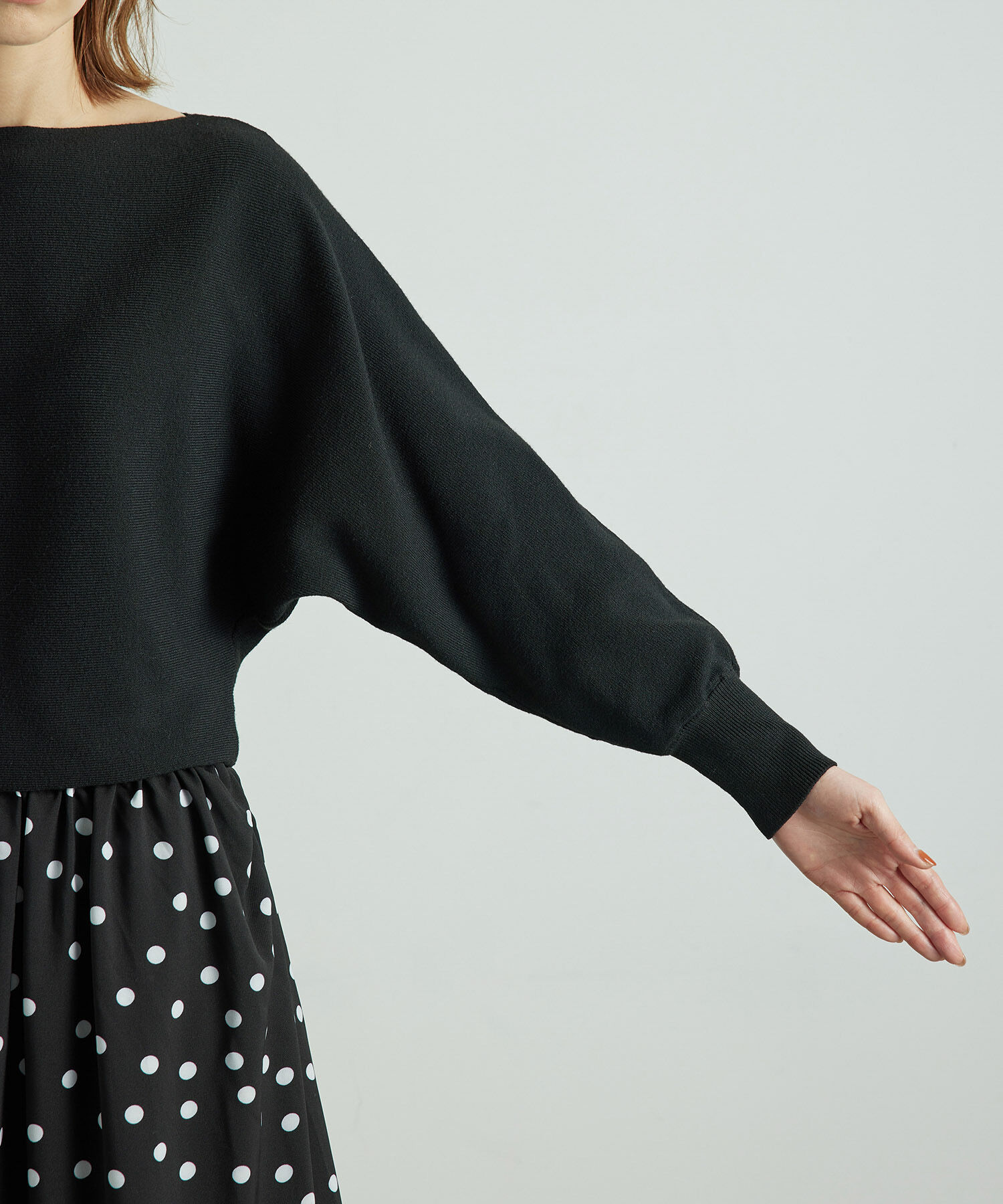 Rope&rsquo;Picnic「【WEB限定】着丈が選べる/ドット柄ドッキングワンピース」|ワンピース|