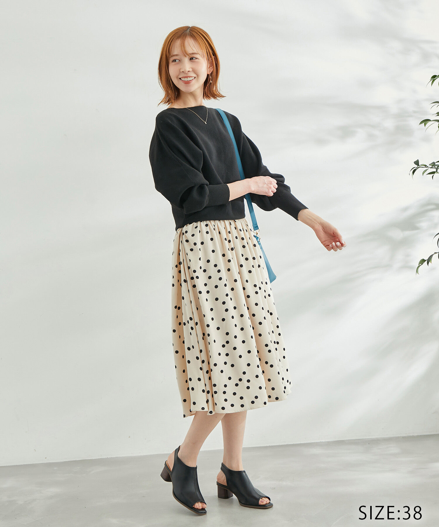 Rope&rsquo;Picnic「【WEB限定】着丈が選べる/ドット柄ドッキングワンピース」|ワンピース|