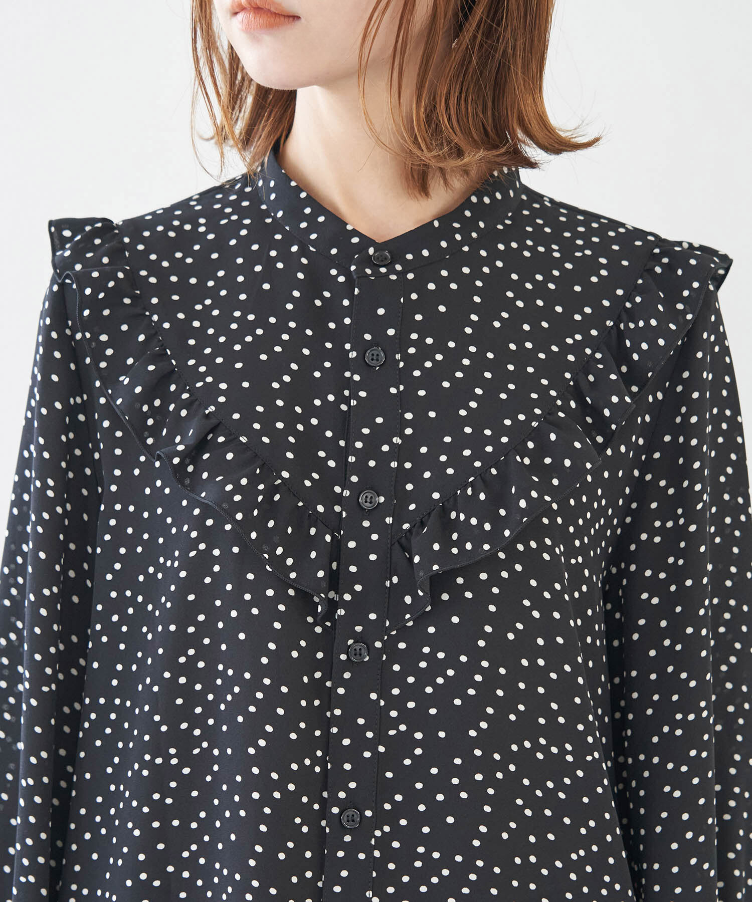 Rope&rsquo;Picnic「ドット/無地フリルブラウス」|シャツ・ブラウス|