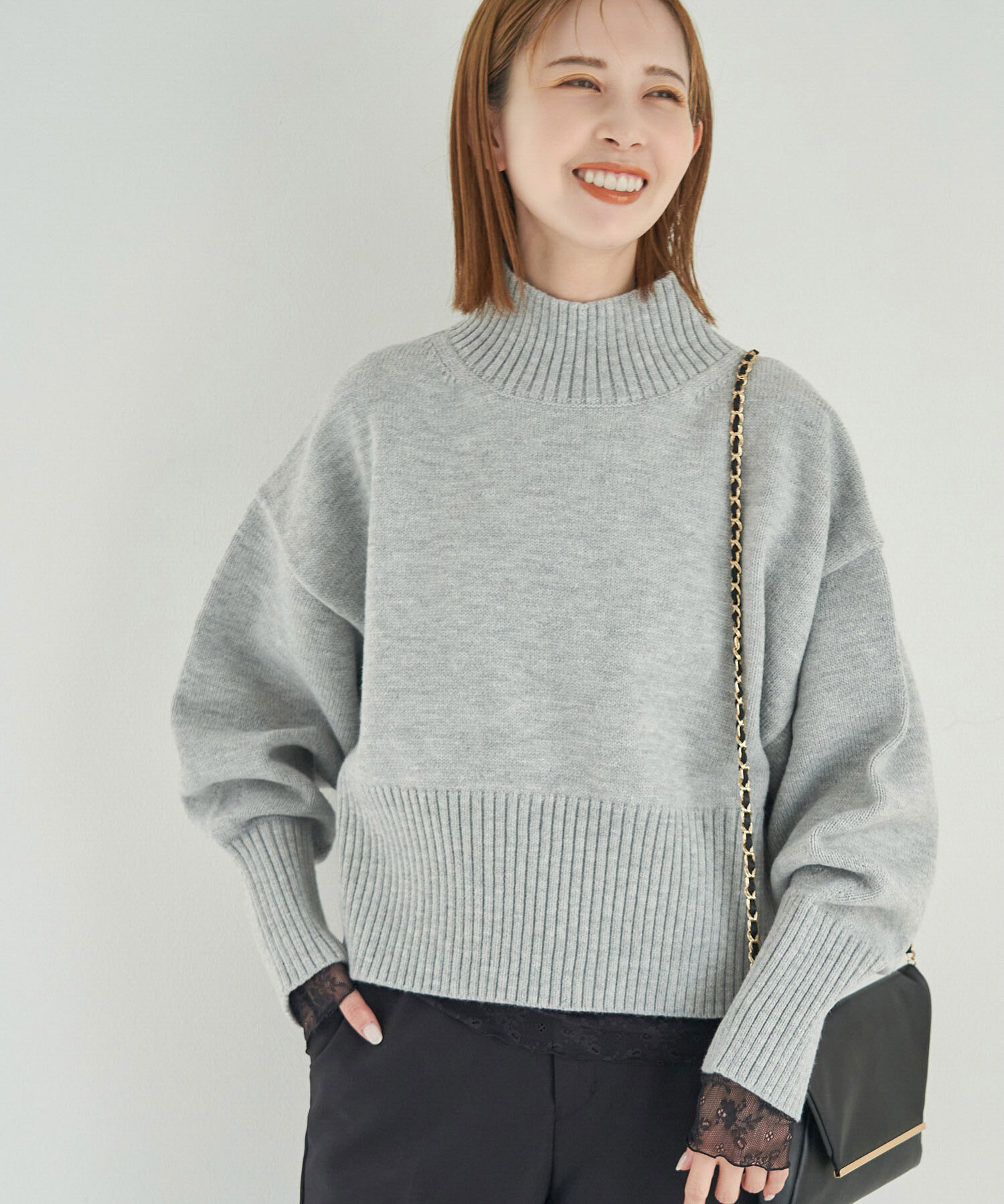 Rope&rsquo;Picnic「【CM着用商品】スタイルアップが叶うクロップドカラフルニット」|ニット・セーター|