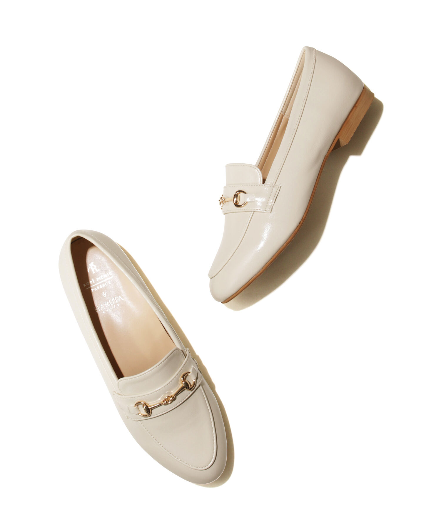 ROPE PICNIC PASSAGE「ROPE' PICNIC PASSAGE byHARUTA/リンクルエナメルビット付フラットローファー」|ローファー|