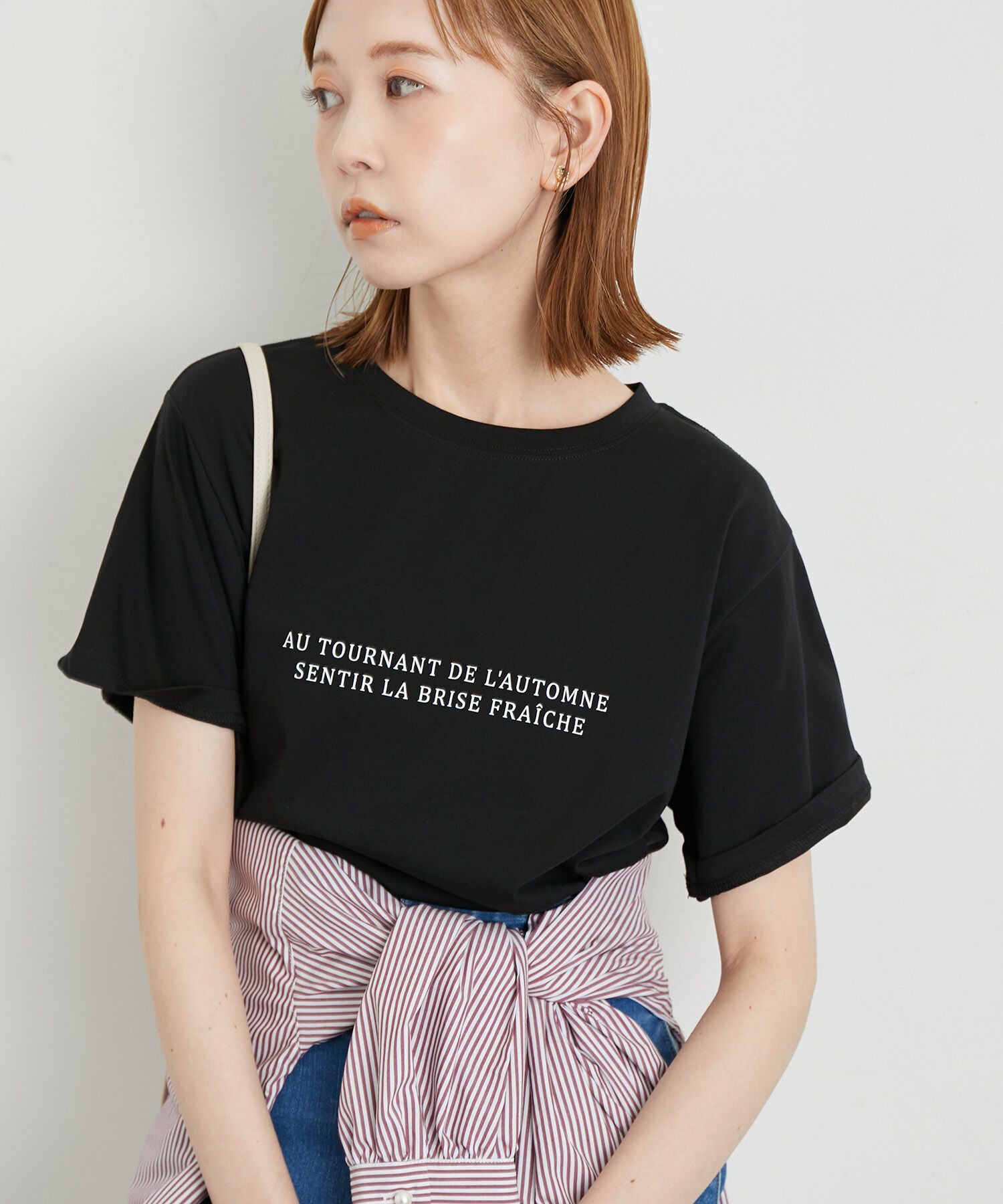 Rope&rsquo;Picnic「RENU/ロゴTシャツ」|Tシャツ・カットソー|ブラック(01)