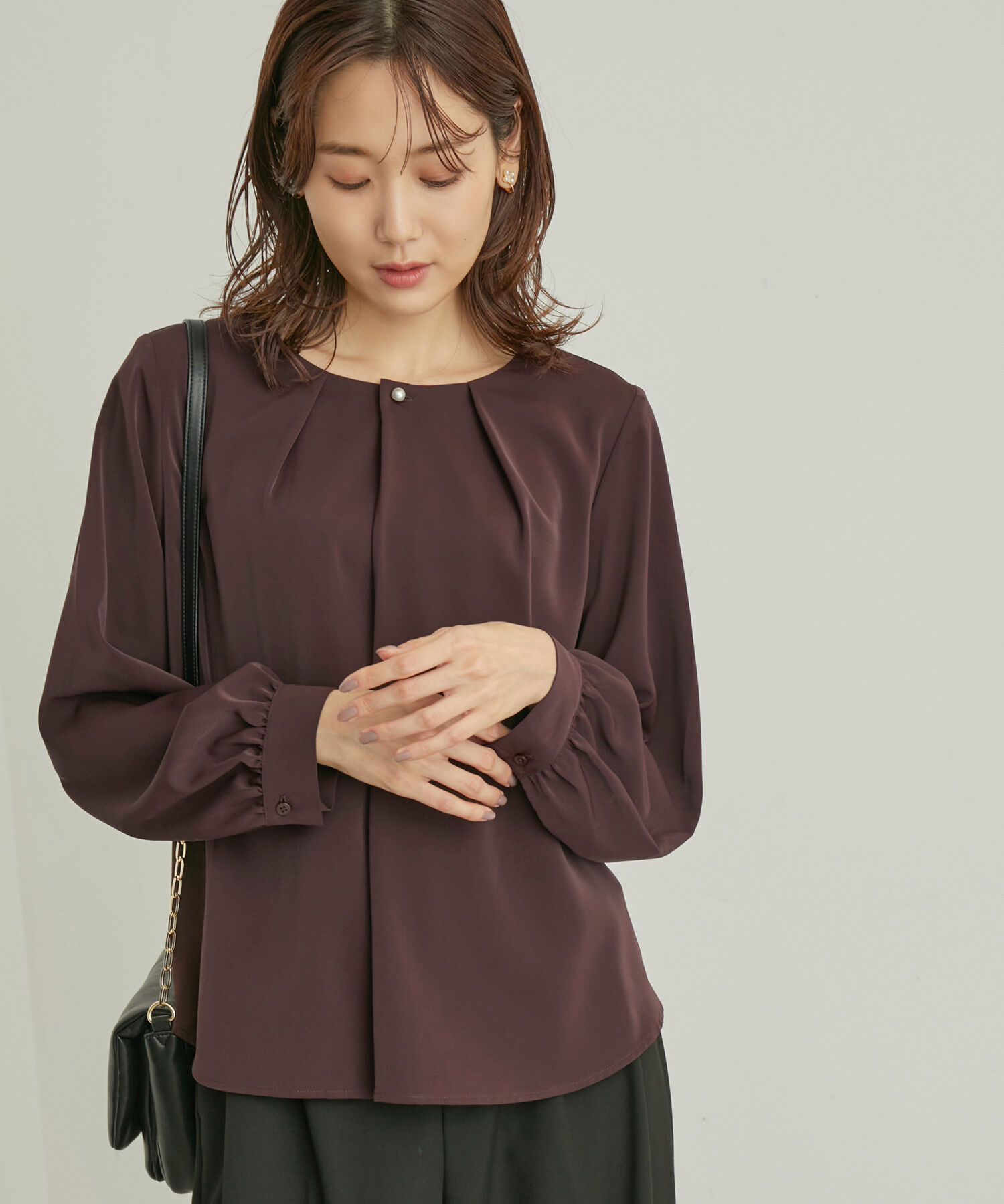 Rope&rsquo;Picnic「ENERGYシリーズ/フロントパールブラウス」|シャツ・ブラウス|