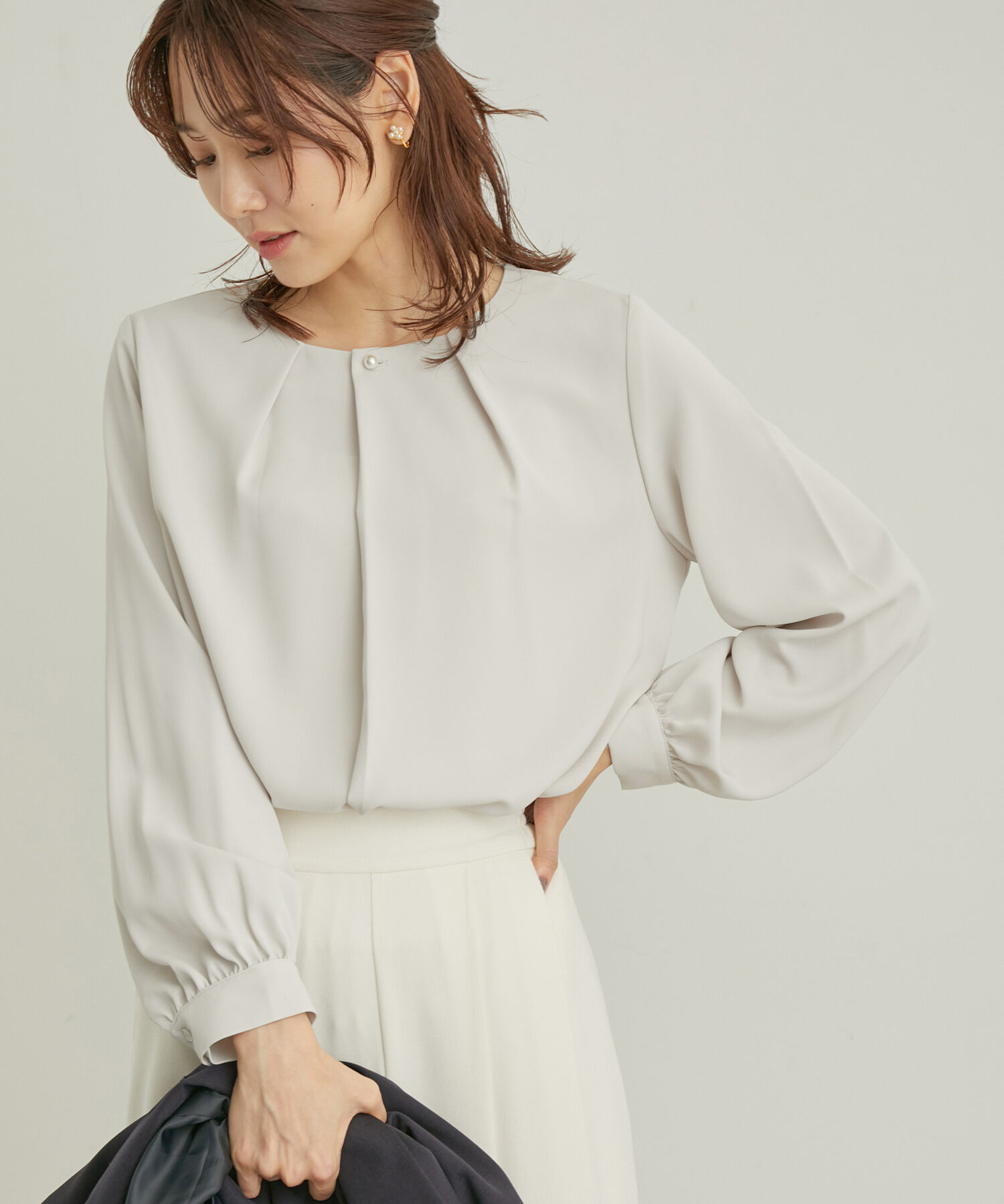 Rope&rsquo;Picnic「ENERGYシリーズ/フロントパールブラウス」|シャツ・ブラウス|