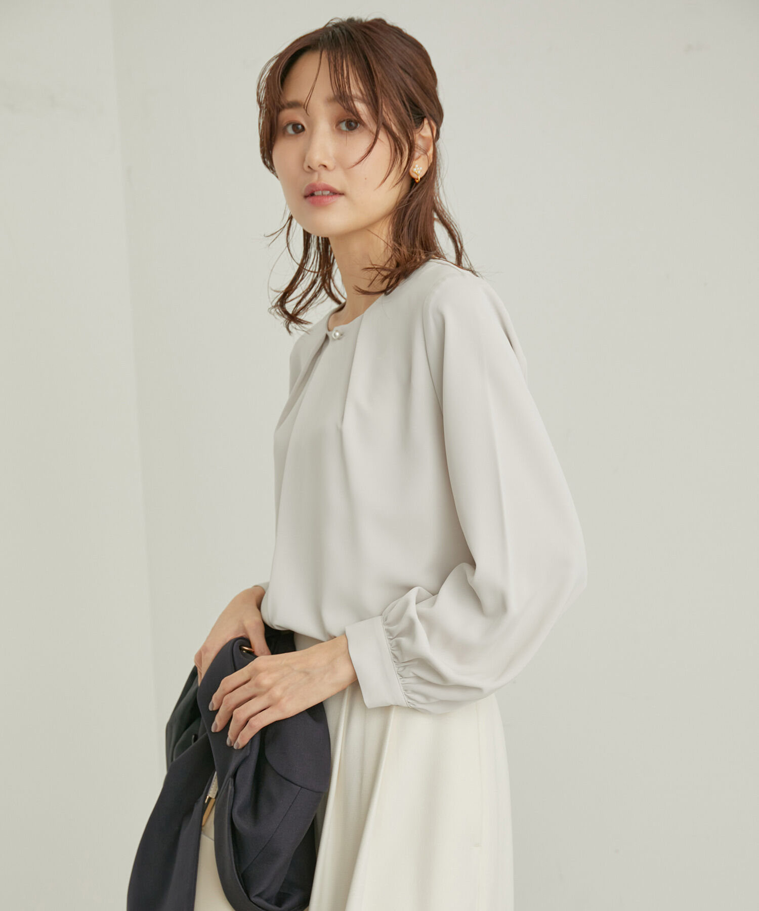 Rope&rsquo;Picnic「ENERGYシリーズ/フロントパールブラウス」|シャツ・ブラウス|