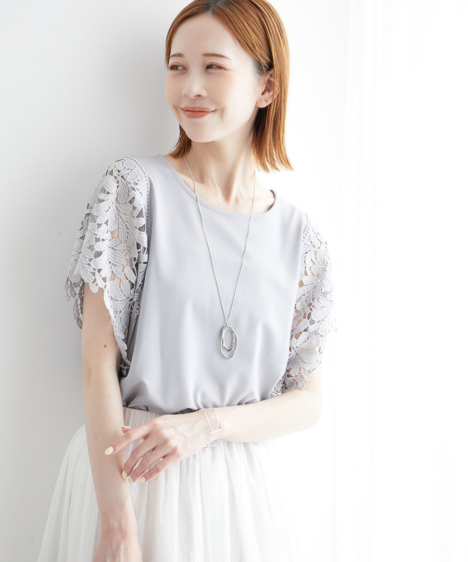 Rope&rsquo;Picnic「袖レースカットトップス/リンクコーデ」|Tシャツ・カットソー|