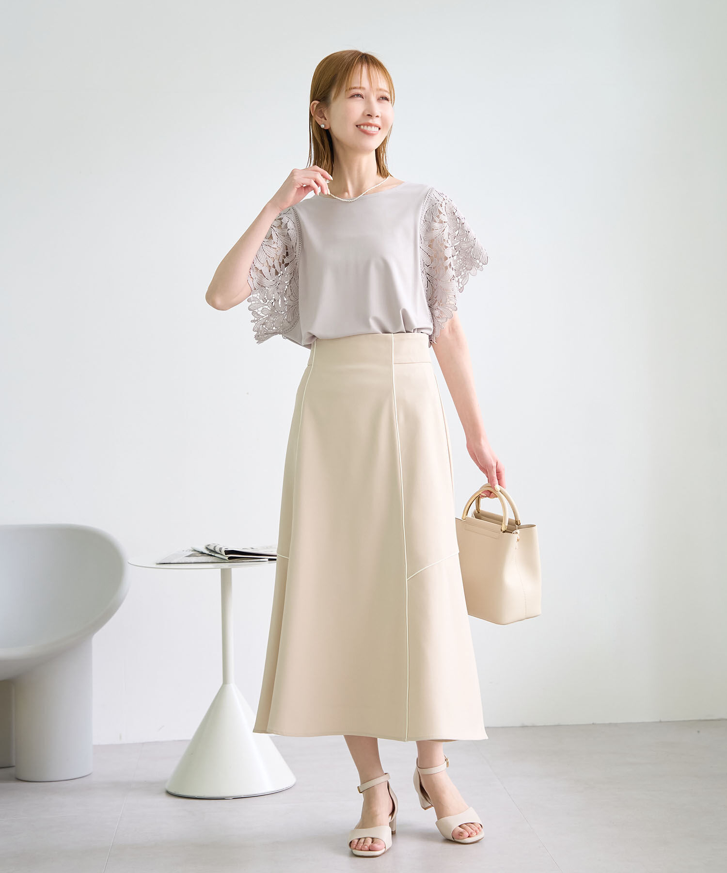 Rope&rsquo;Picnic「袖レースカットトップス/リンクコーデ」|Tシャツ・カットソー|