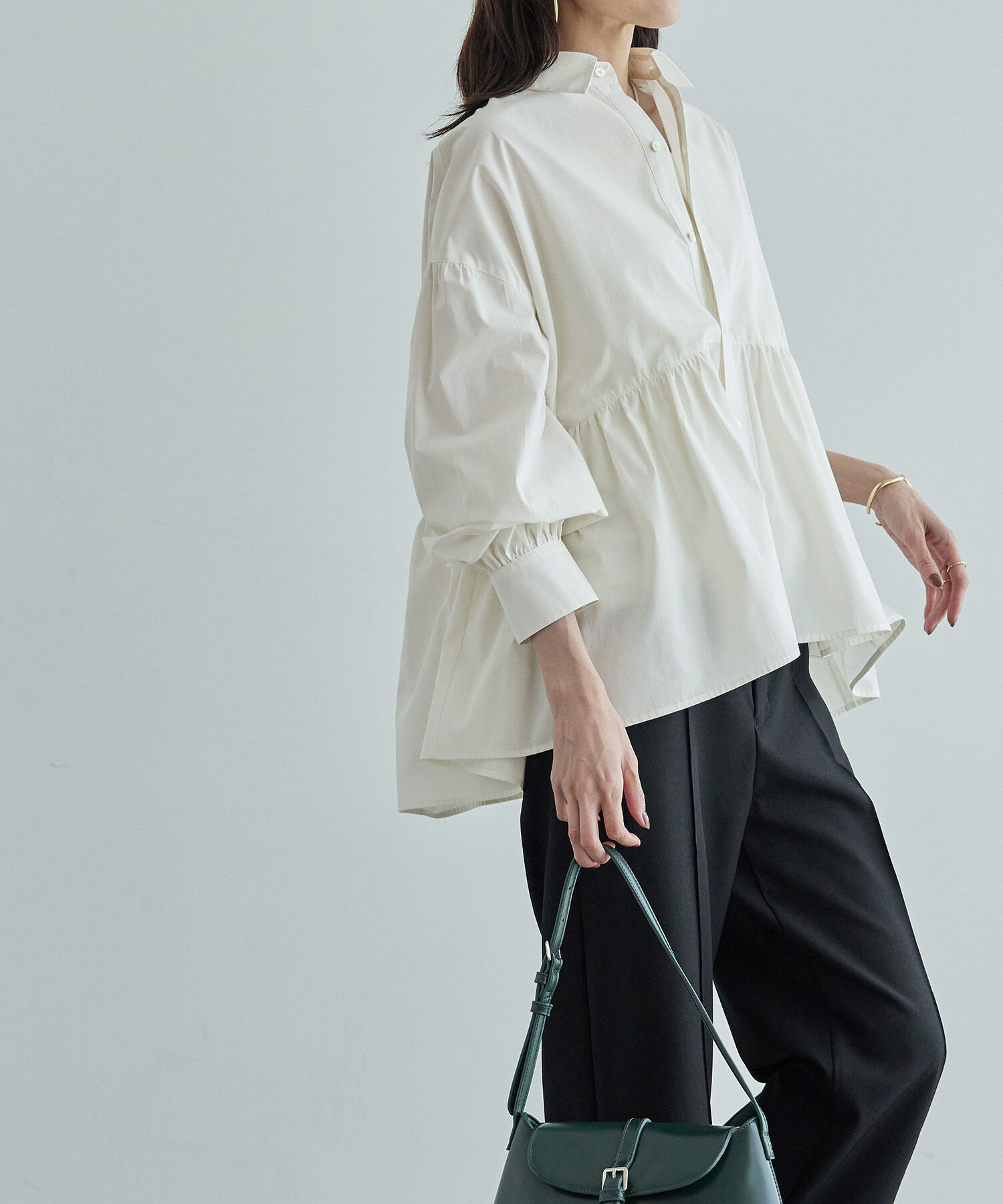 Rope&rsquo;Picnic「【新色追加】ペプラムシャツ/UVケア」|シャツ・ブラウス|