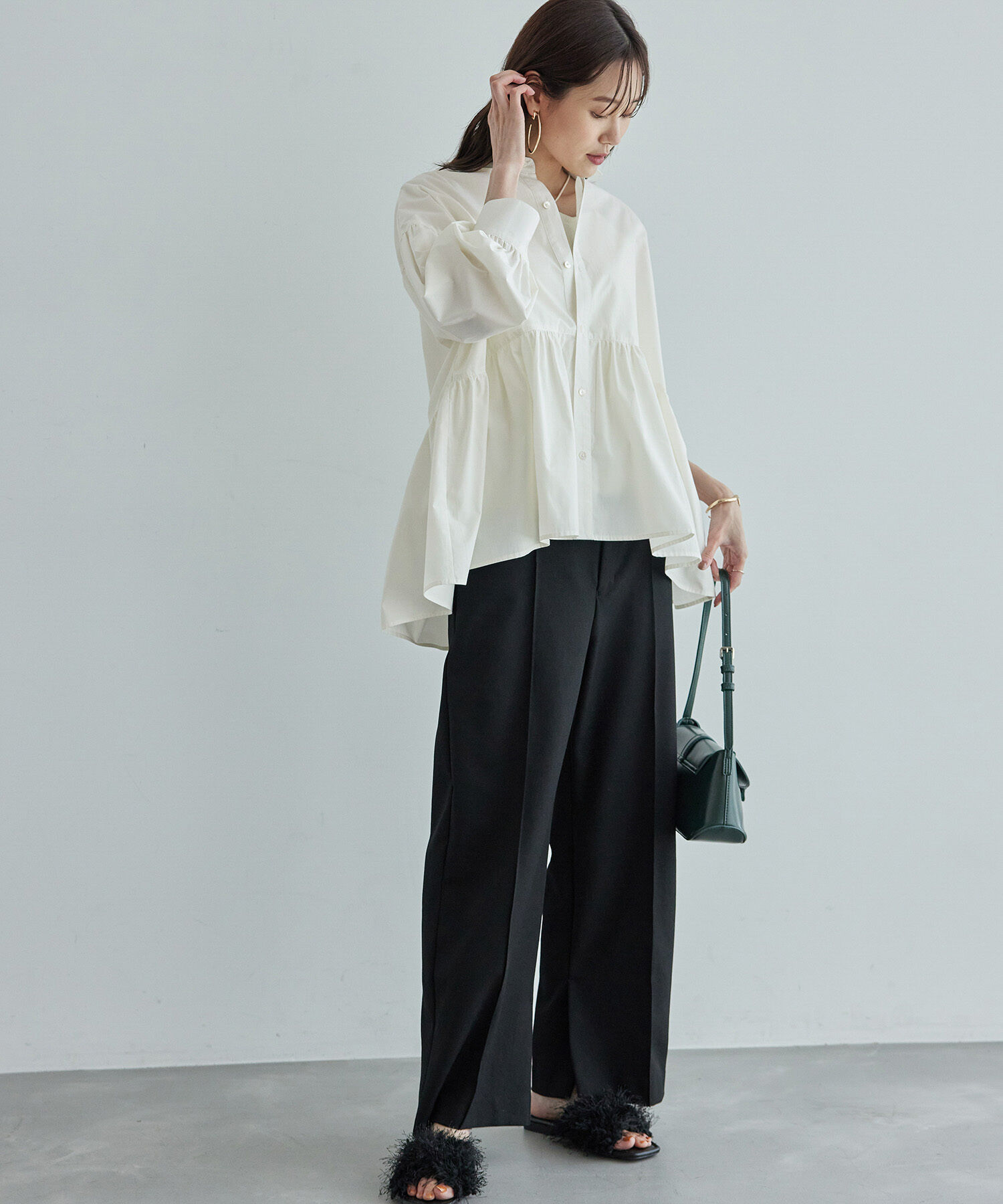 Rope&rsquo;Picnic「【新色追加】ペプラムシャツ/UVケア」|シャツ・ブラウス|