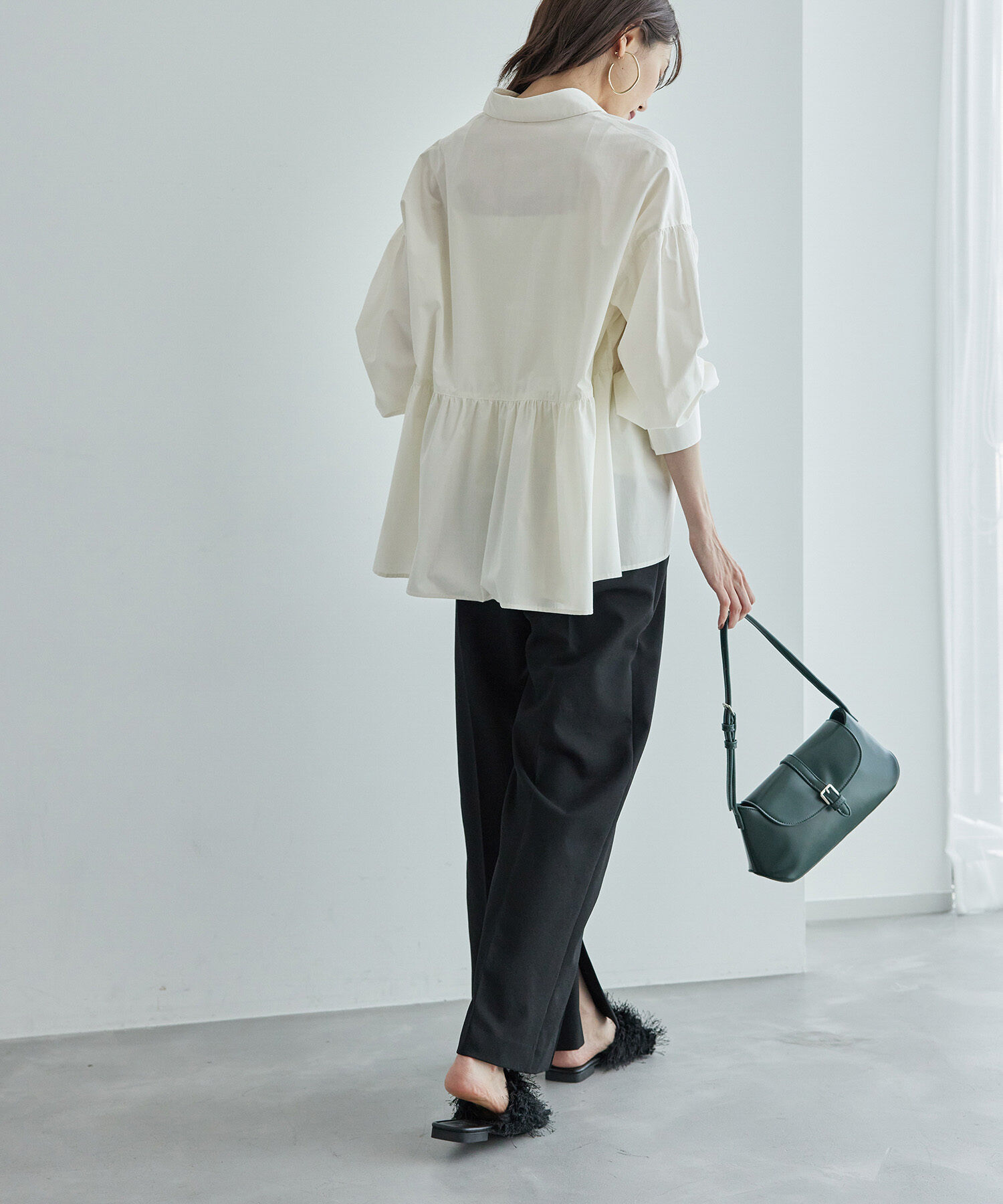 Rope&rsquo;Picnic「【新色追加】ペプラムシャツ/UVケア」|シャツ・ブラウス|