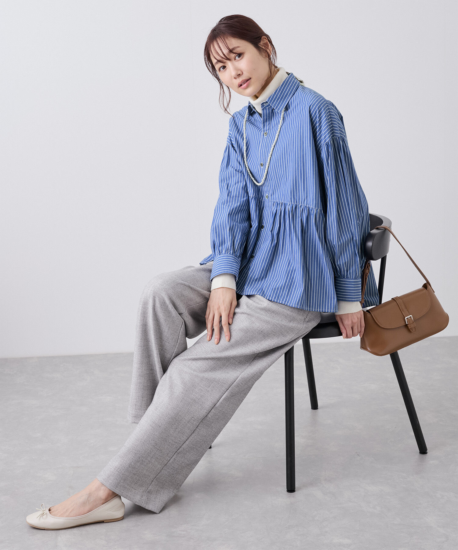 Rope&rsquo;Picnic「【新色追加】ペプラムシャツ/UVケア」|シャツ・ブラウス|