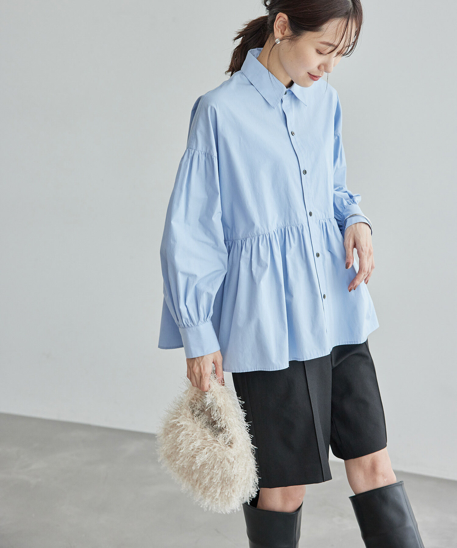 Rope&rsquo;Picnic「【新色追加】ペプラムシャツ/UVケア」|シャツ・ブラウス|