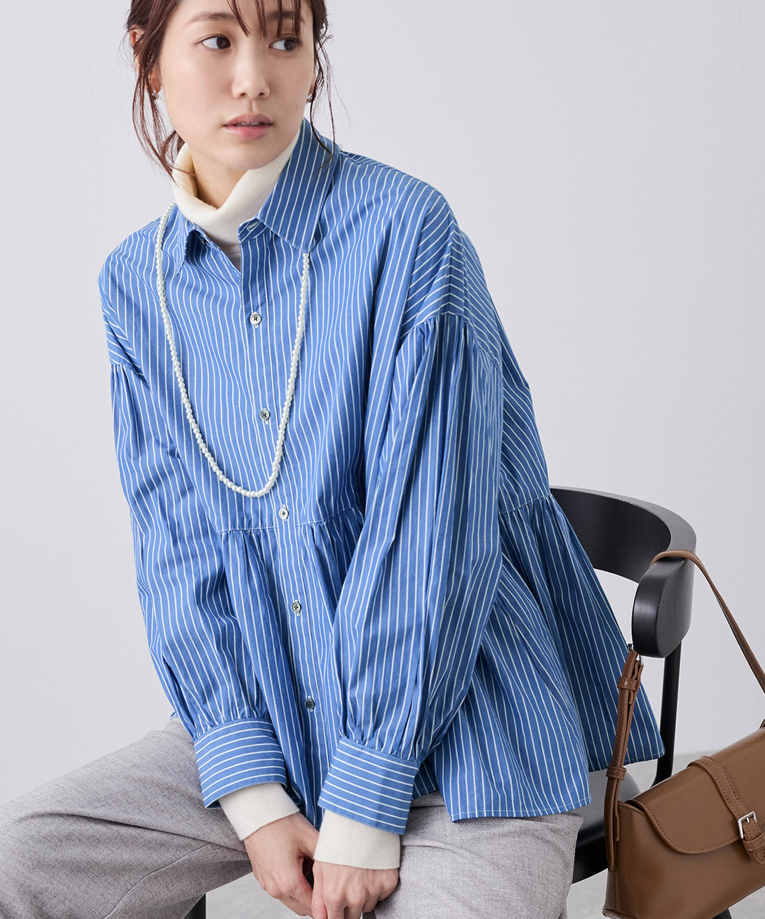 Rope&rsquo;Picnic「【新色追加】ペプラムシャツ/UVケア」|シャツ・ブラウス|