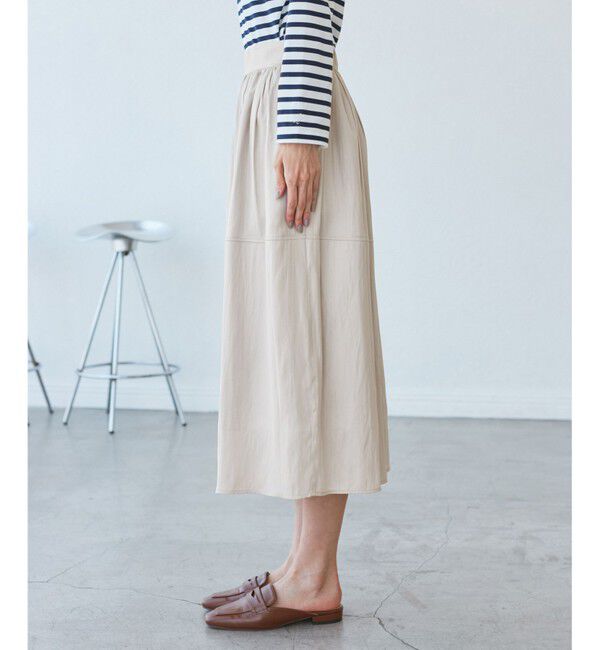 Rope&rsquo;Picnic「切り替えギャザーフレアスカート」|スカート|