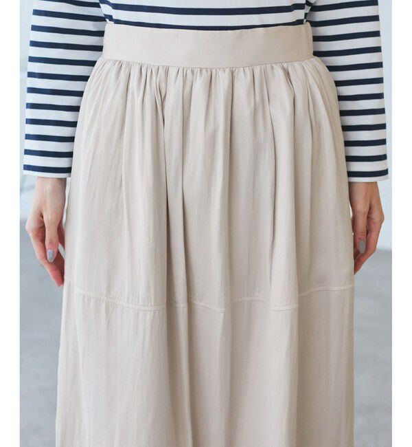 Rope&rsquo;Picnic「切り替えギャザーフレアスカート」|スカート|