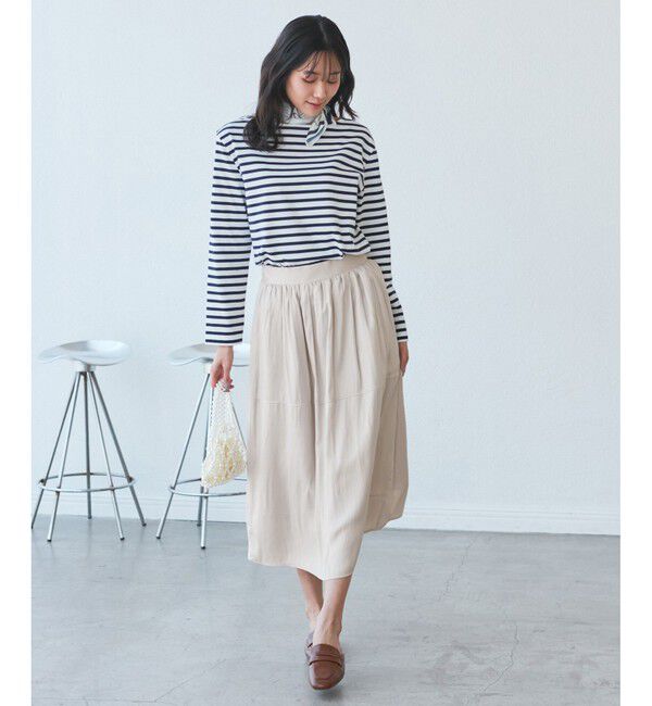 Rope&rsquo;Picnic「切り替えギャザーフレアスカート」|スカート|