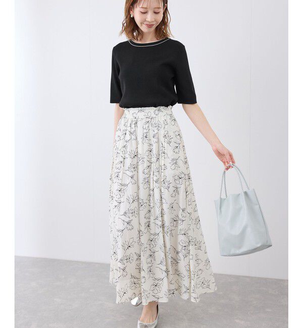 Rope&rsquo;Picnic「【イージーケア・UVカット・接触冷感・洗濯機OK】ハーフスリーブニットプルオーバー」|ニット・セーター|