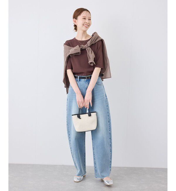 Rope&rsquo;Picnic「【イージーケア・UVカット・接触冷感・洗濯機OK】ハーフスリーブニットプルオーバー」|ニット・セーター|