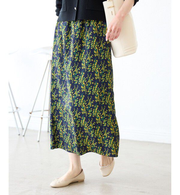 Rope&rsquo;Picnic「フラワープリントスカート/リンクコーデ」|スカート|ネイビー系(41)
