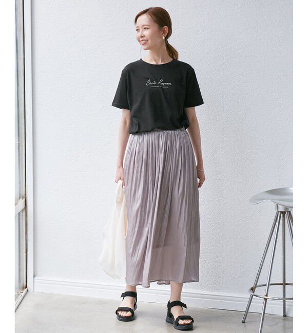 Rope&rsquo;Picnic「【UVカット・汗染み加工・接触冷感】手描き風ロゴプリントTシャツ」|Tシャツ・カットソー|