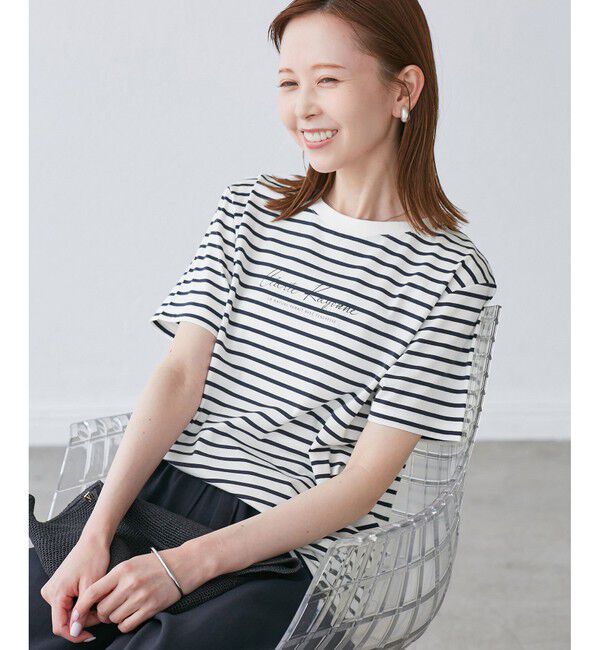 Rope&rsquo;Picnic「【UVカット・汗染み加工・接触冷感】手描き風ロゴプリントTシャツ」|Tシャツ・カットソー|