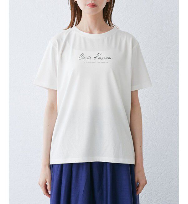 Rope&rsquo;Picnic「【UVカット・汗染み加工・接触冷感】手描き風ロゴプリントTシャツ」|Tシャツ・カットソー|