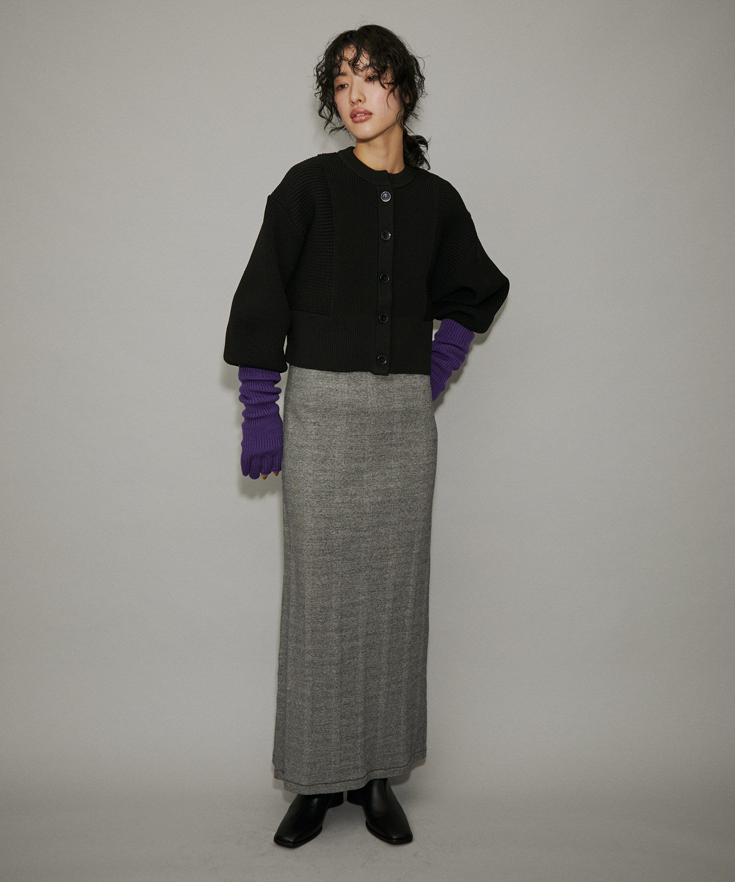 ADAM ET ROPE'「【サステナブル・WEB限定】ペプラムコンビニットカーディガン」|カーディガン|