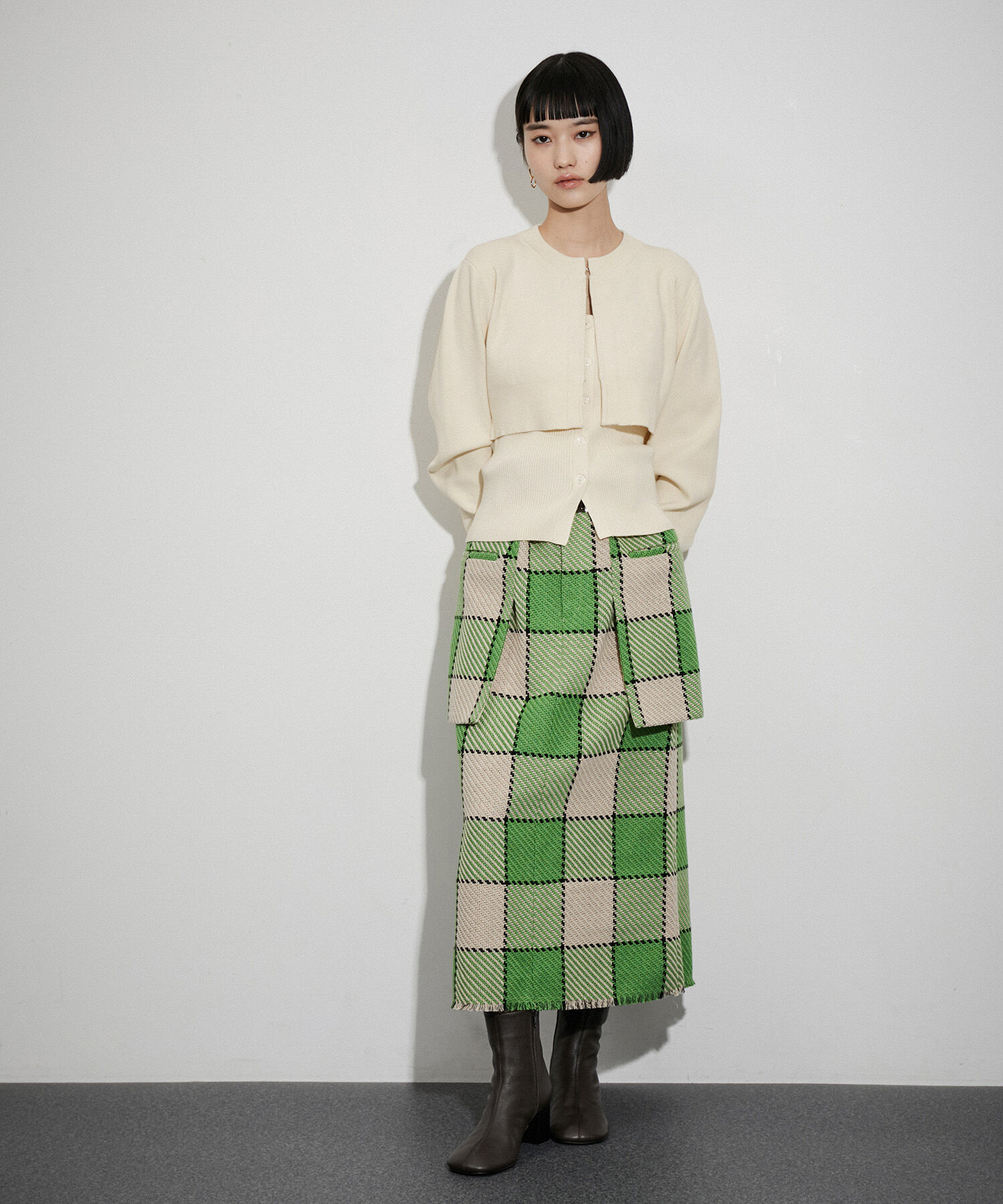 ADAM ET ROPE'「〈SETアイテム〉キャミソールセットクロップドカーディガン」|カーディガン|