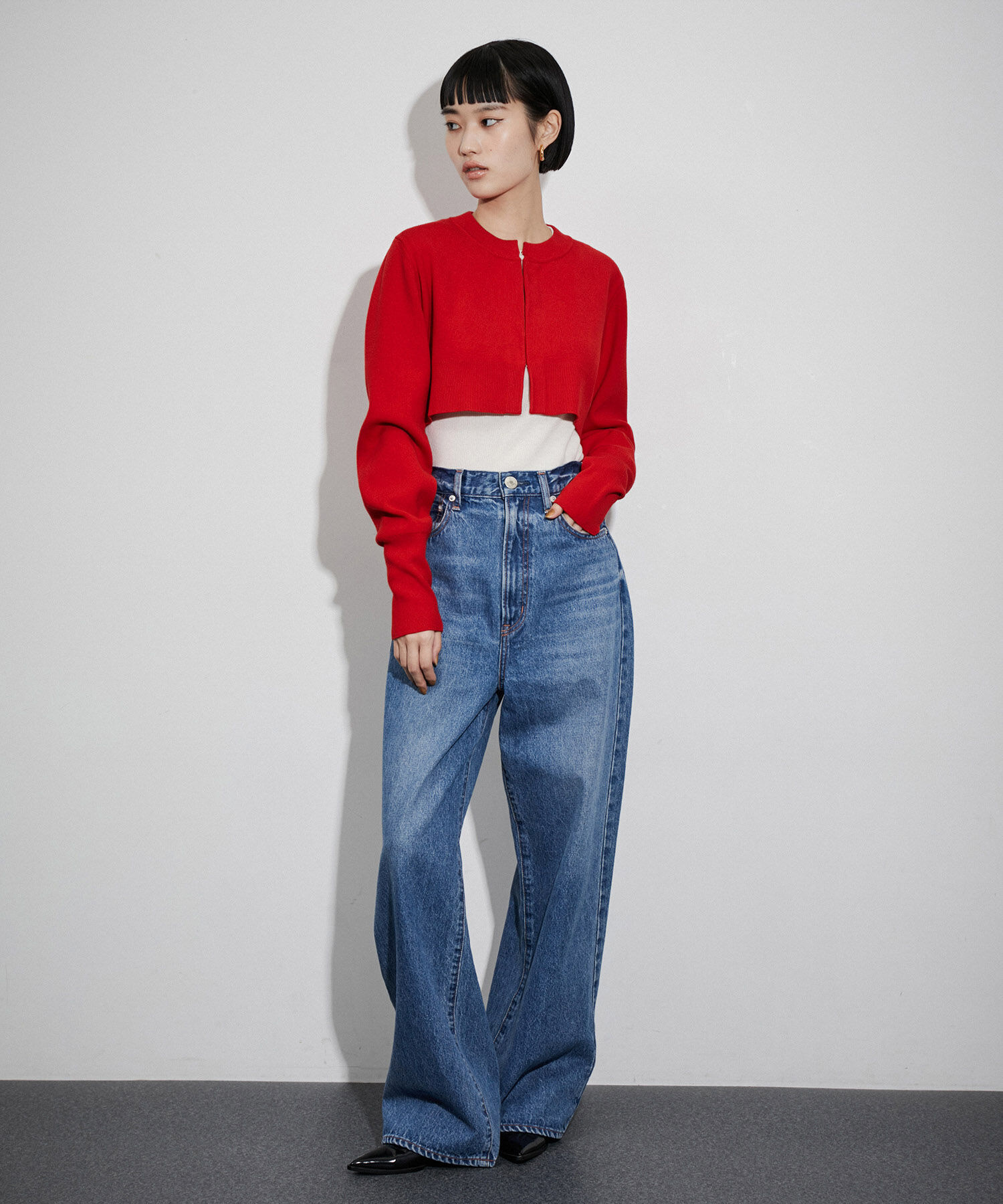 ADAM ET ROPE'「〈SETアイテム〉キャミソールセットクロップドカーディガン」|カーディガン|