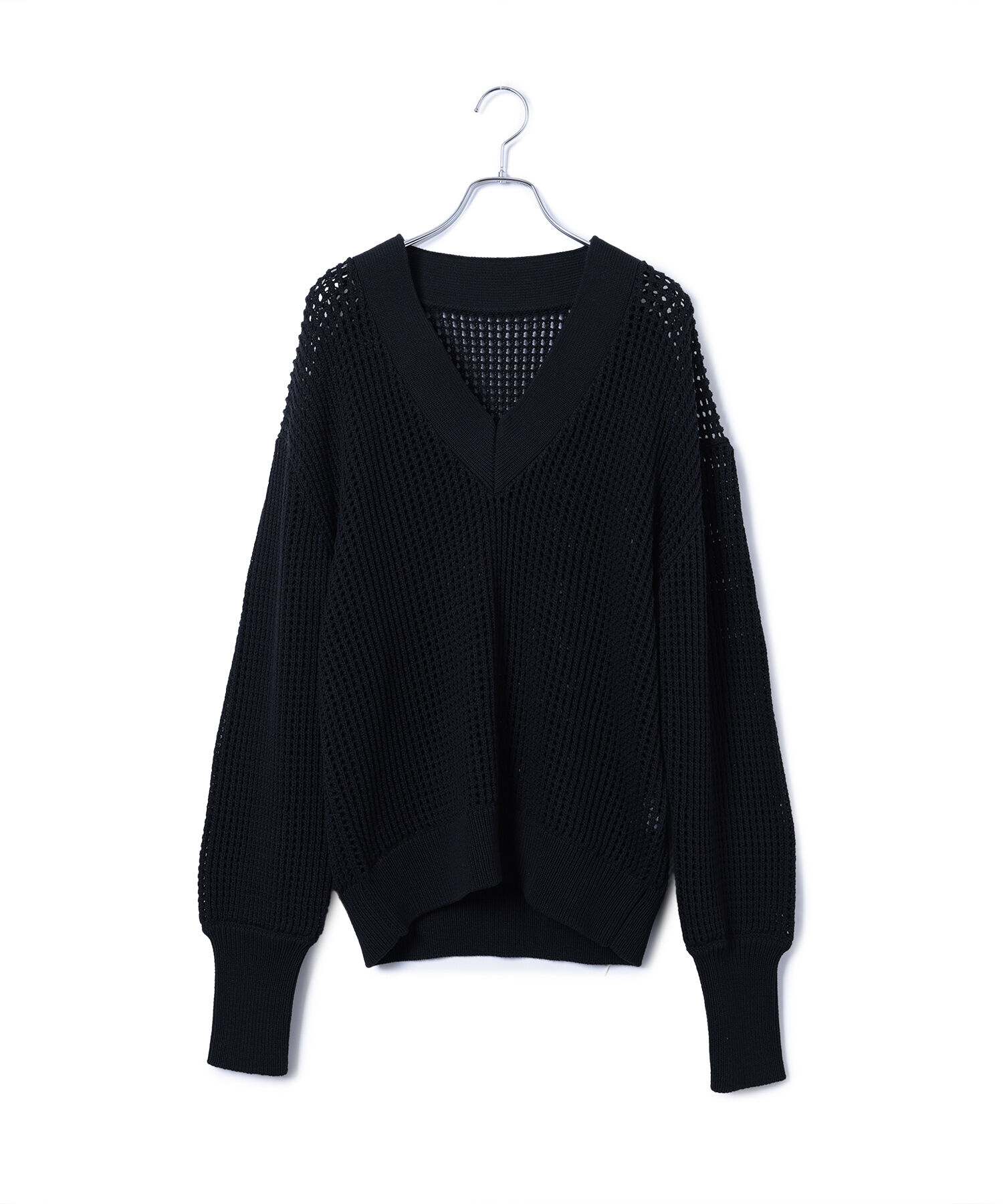 ADAM ET ROPE'「【WEB限定】コットンメッシュニットプルオーバー」|ニット・セーター|