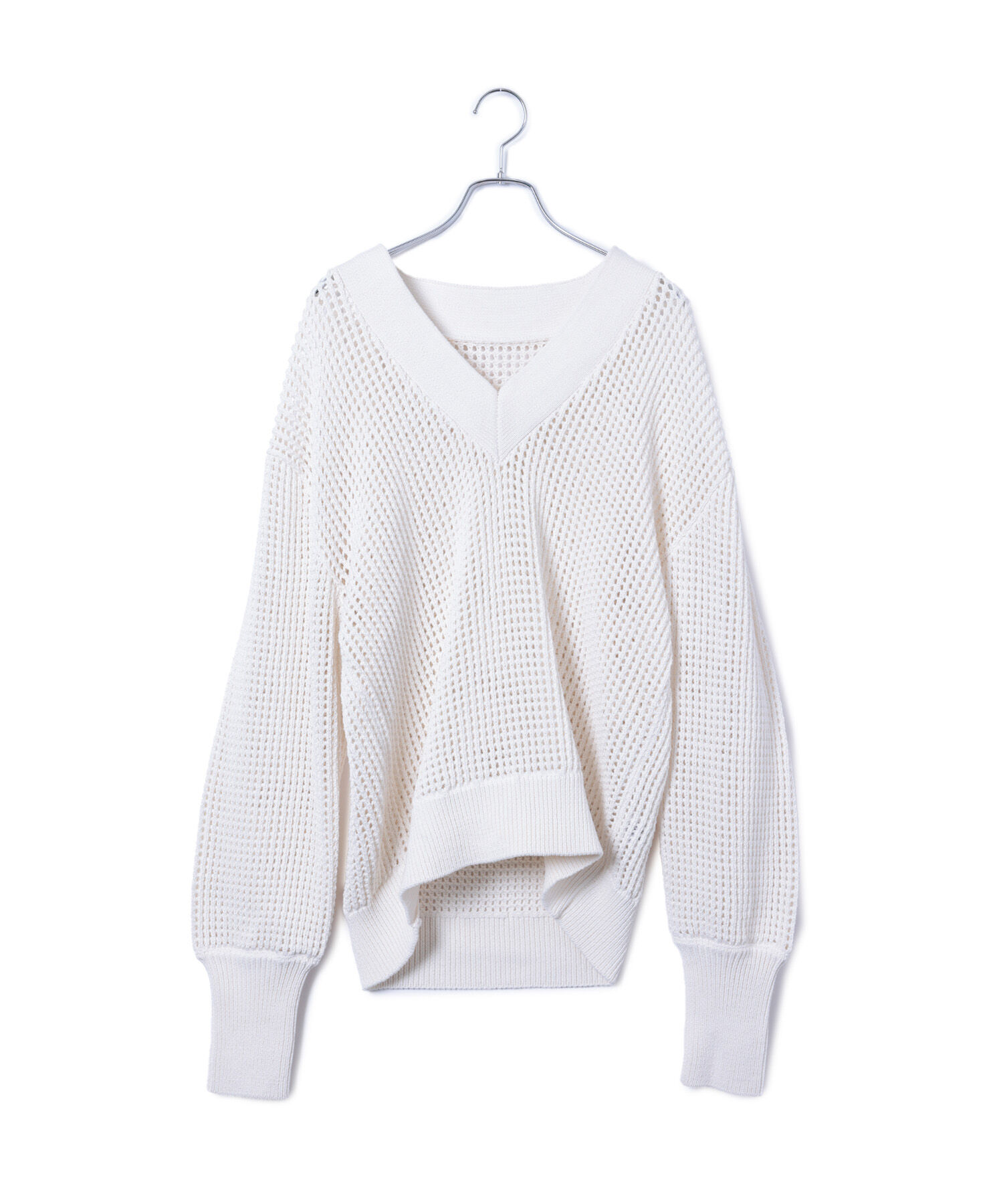 ADAM ET ROPE'「【WEB限定】コットンメッシュニットプルオーバー」|ニット・セーター|