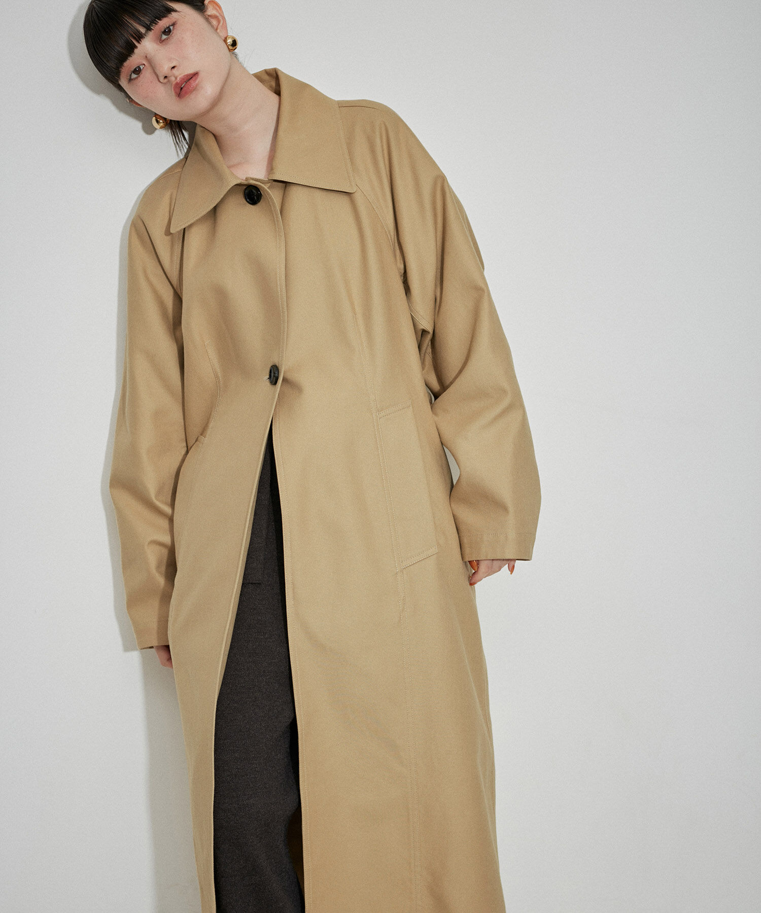 ADAM ET ROPE'「バックブラウジングステンカラーコート」|ステンカラーコート|ベージュ(27)