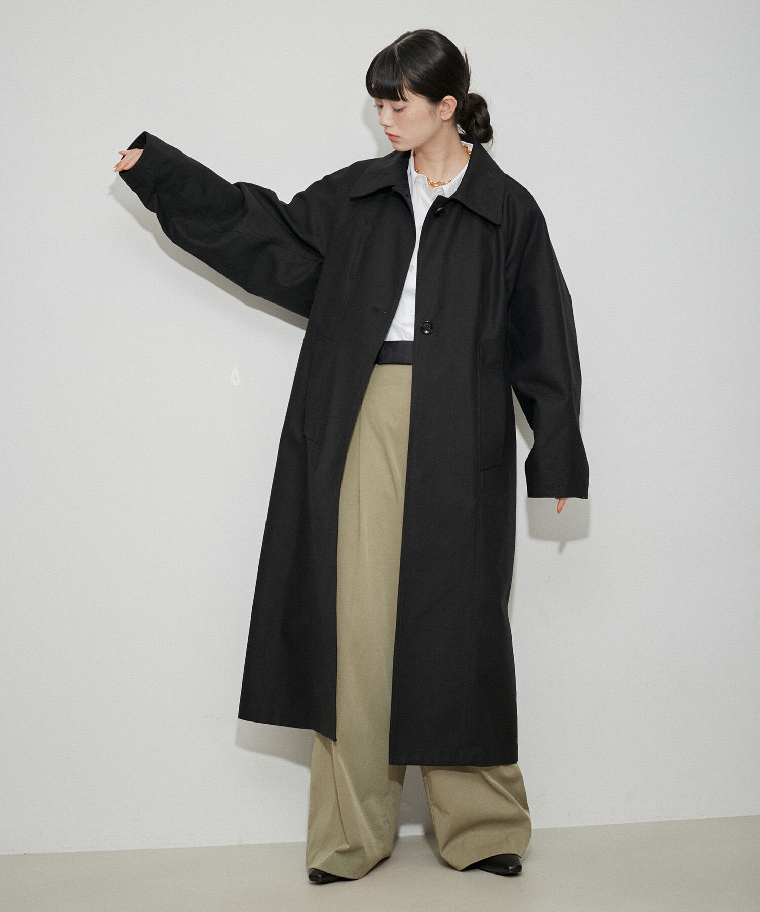 ADAM ET ROPE'「バックブラウジングステンカラーコート」|ステンカラーコート|