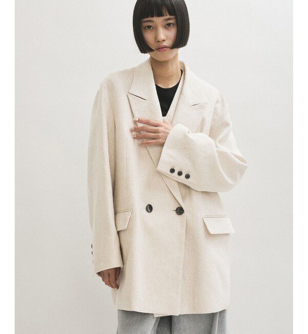 ADAM ET ROPE'「リネンMIXオーバージャケット」|テーラードジャケット|ベージュ