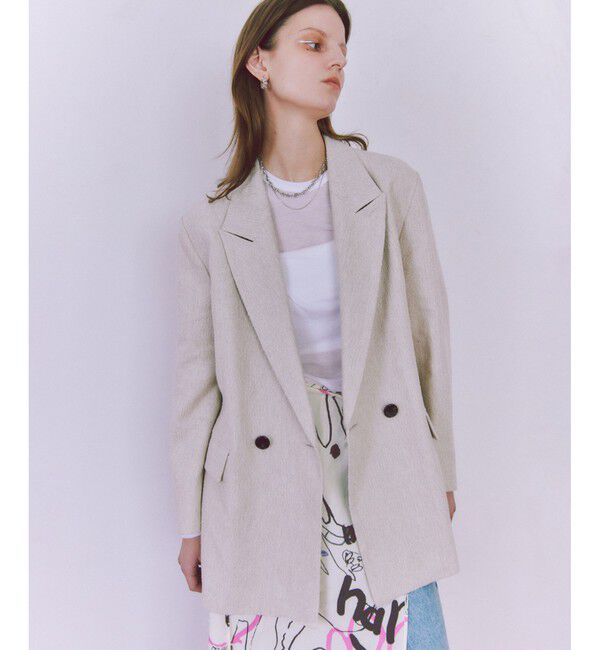 ADAM ET ROPE'「リネンMIXオーバージャケット」|テーラードジャケット|