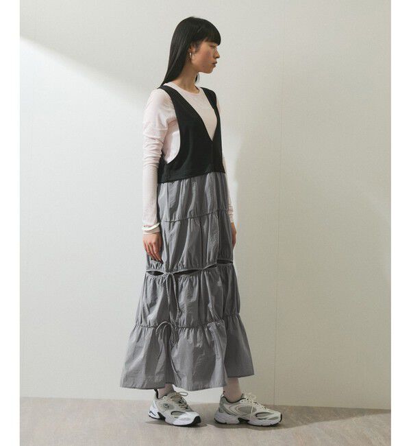 ADAM ET ROPE'「【WEB限定】コンビリボンワンピース」|ワンピース|